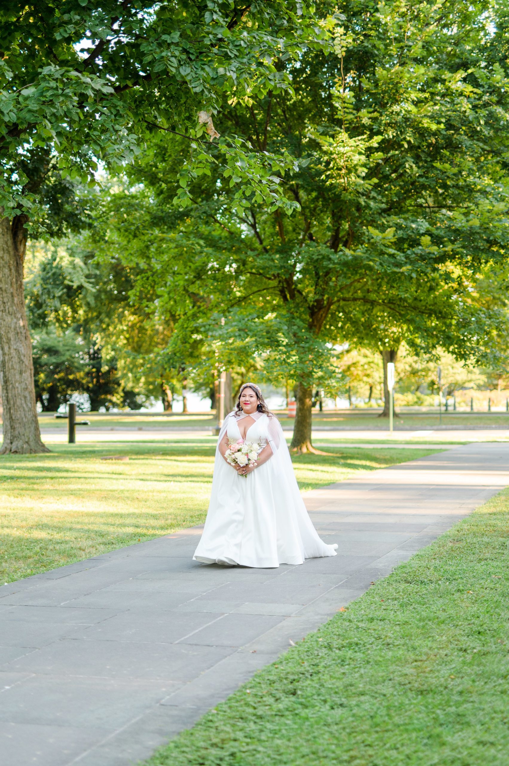 Intimate Fall shades of pink and blue Wedding at the DC War Memorial in Washington DC Photographed by Baltimore Wedding Photographer Cait Kramer Photography