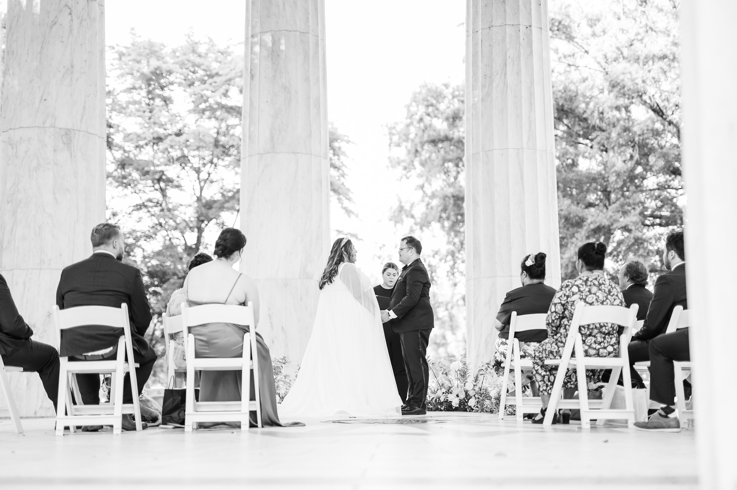 Intimate Fall shades of pink and blue Wedding at the DC War Memorial in Washington DC Photographed by Baltimore Wedding Photographer Cait Kramer Photography