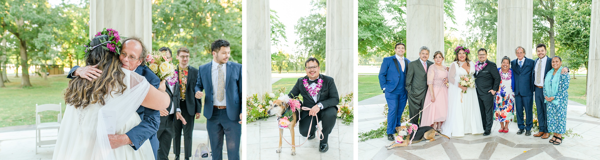 Intimate Fall shades of pink and blue Wedding at the DC War Memorial in Washington DC Photographed by Baltimore Wedding Photographer Cait Kramer Photography