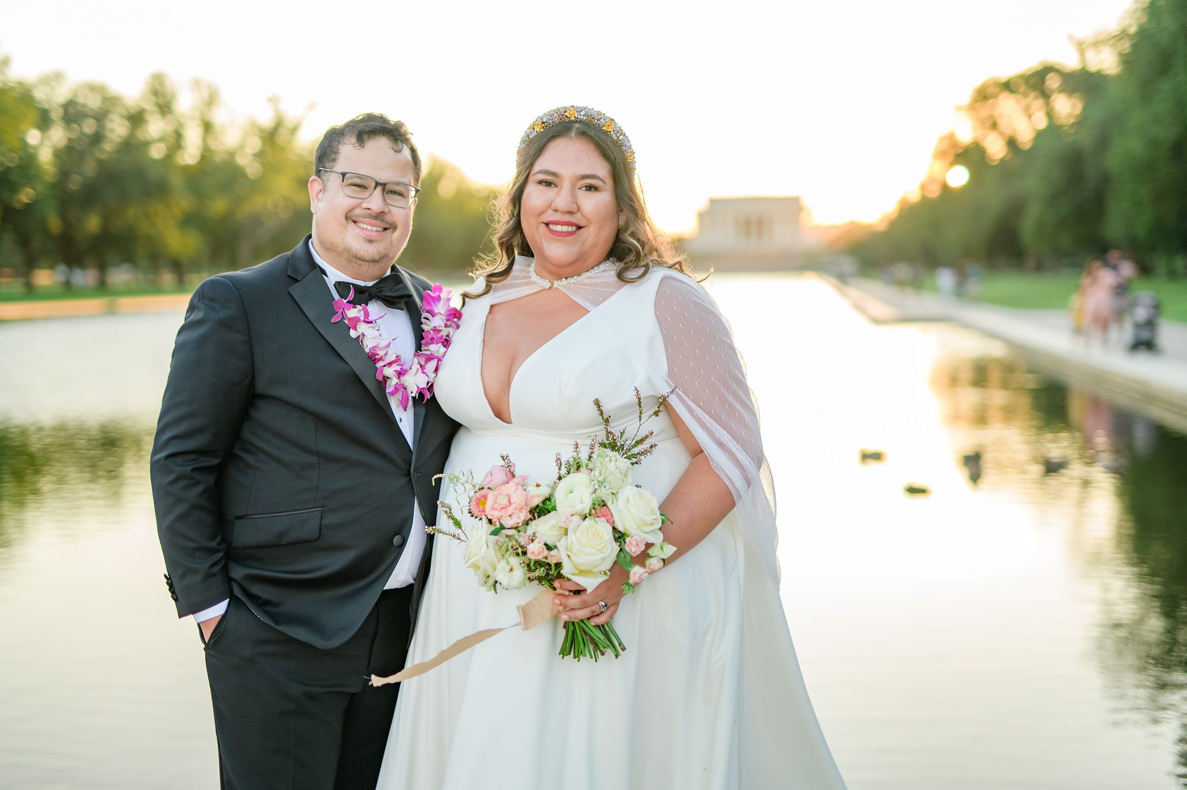 Intimate Fall shades of pink and blue Wedding at the DC War Memorial in Washington DC Photographed by Baltimore Wedding Photographer Cait Kramer Photography