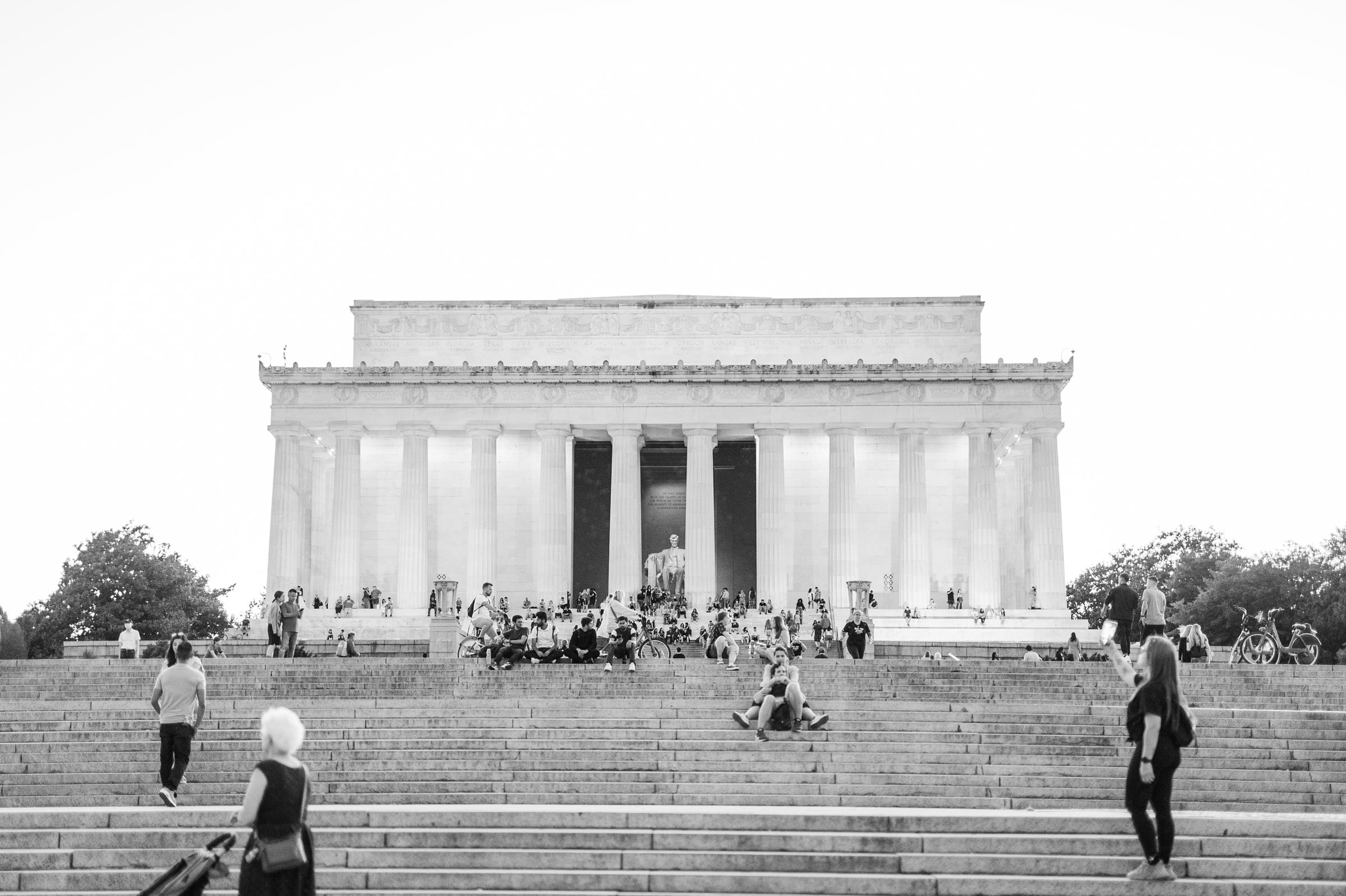 Intimate Fall shades of pink and blue Wedding at the DC War Memorial in Washington DC Photographed by Baltimore Wedding Photographer Cait Kramer Photography