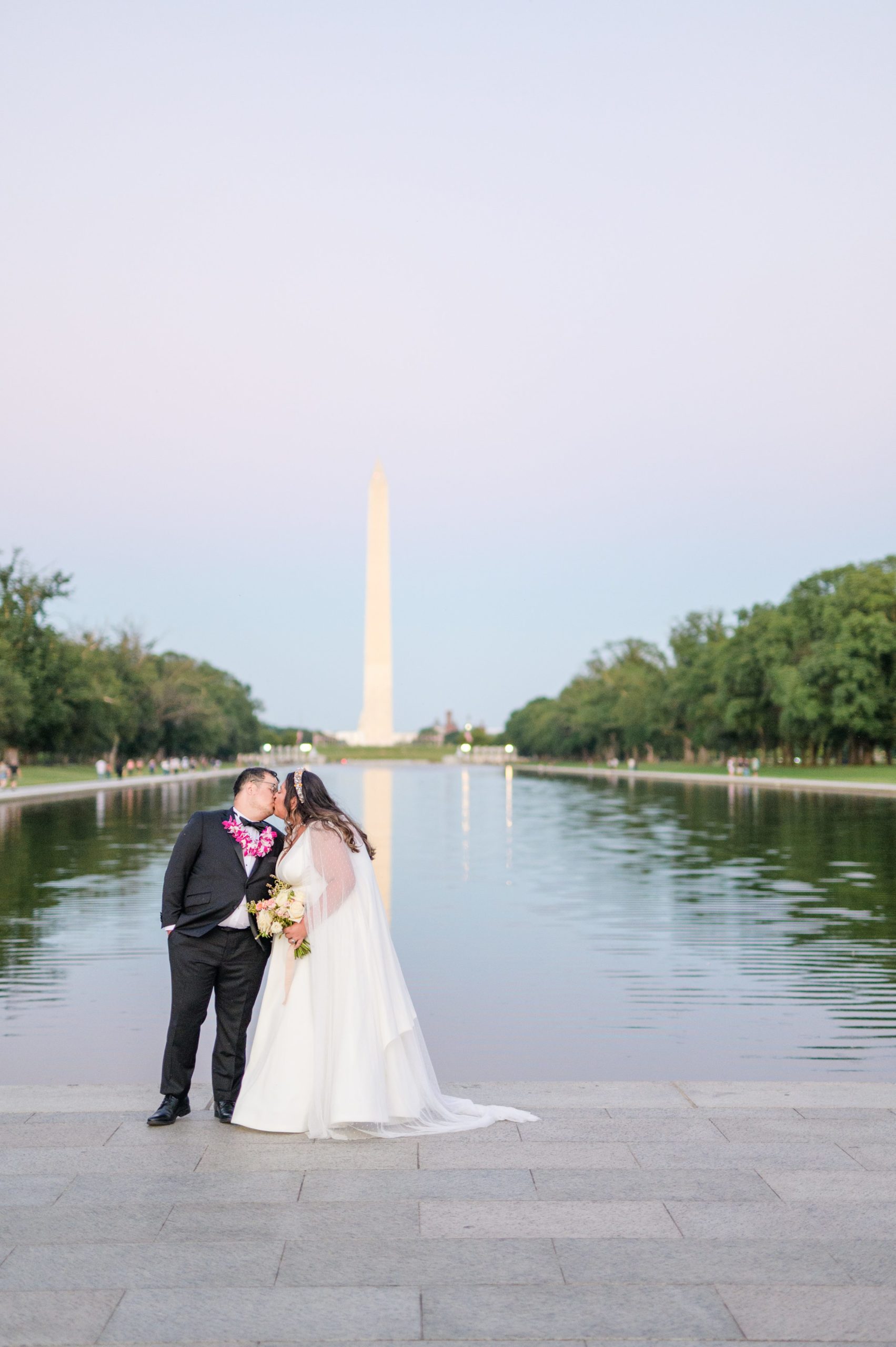 Intimate Fall shades of pink and blue Wedding at the DC War Memorial in Washington DC Photographed by Baltimore Wedding Photographer Cait Kramer Photography