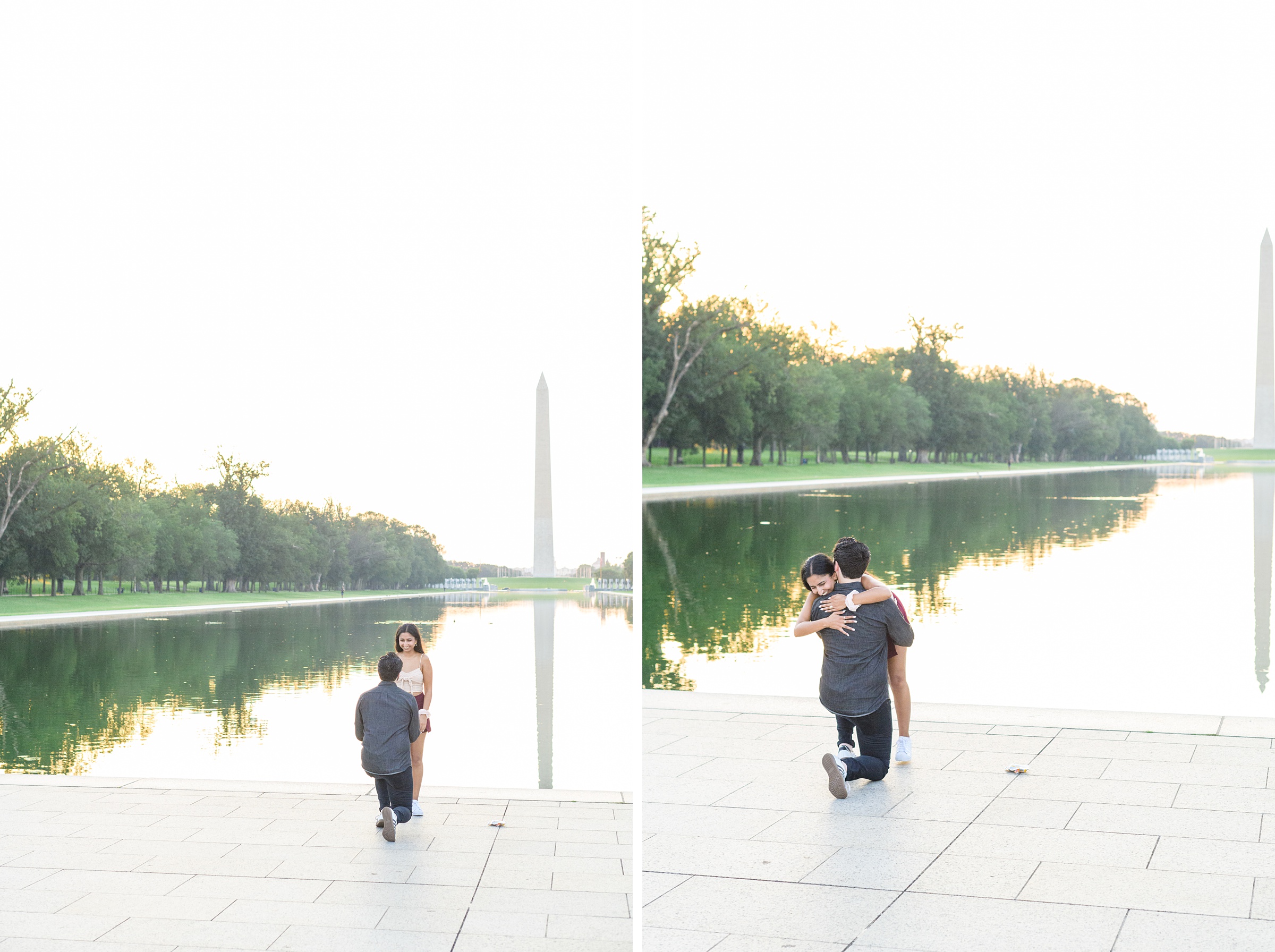 With iconic views and a couple this sweet, Lincoln Memorial surprise proposals are always a sweet idea! This proposal was the sweetest surprise photographed by Baltimore proposal photographer, Cait Kramer.