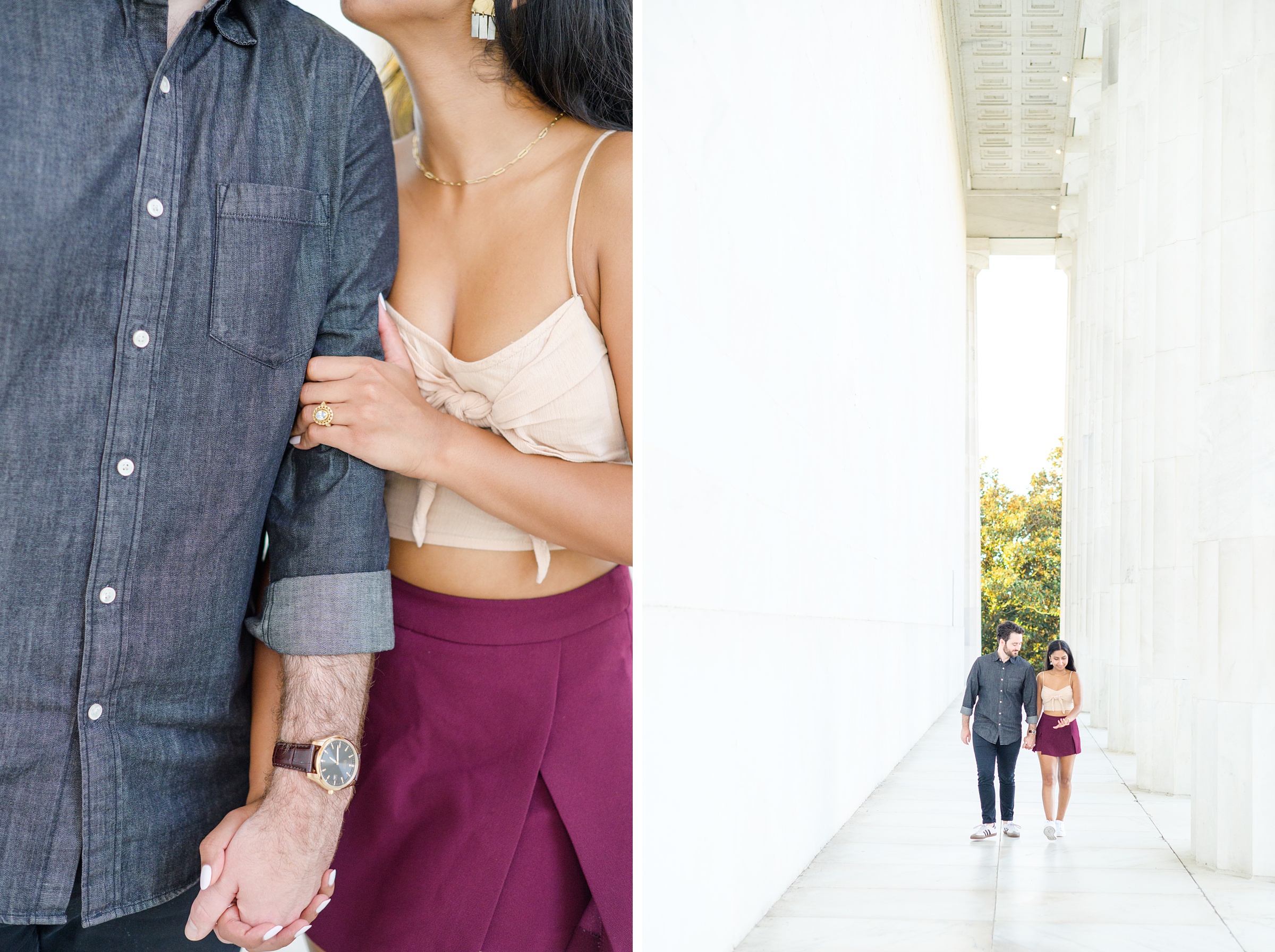 With iconic views and a couple this sweet, Lincoln Memorial surprise proposals are always a sweet idea! This proposal was the sweetest surprise photographed by Baltimore proposal photographer, Cait Kramer.