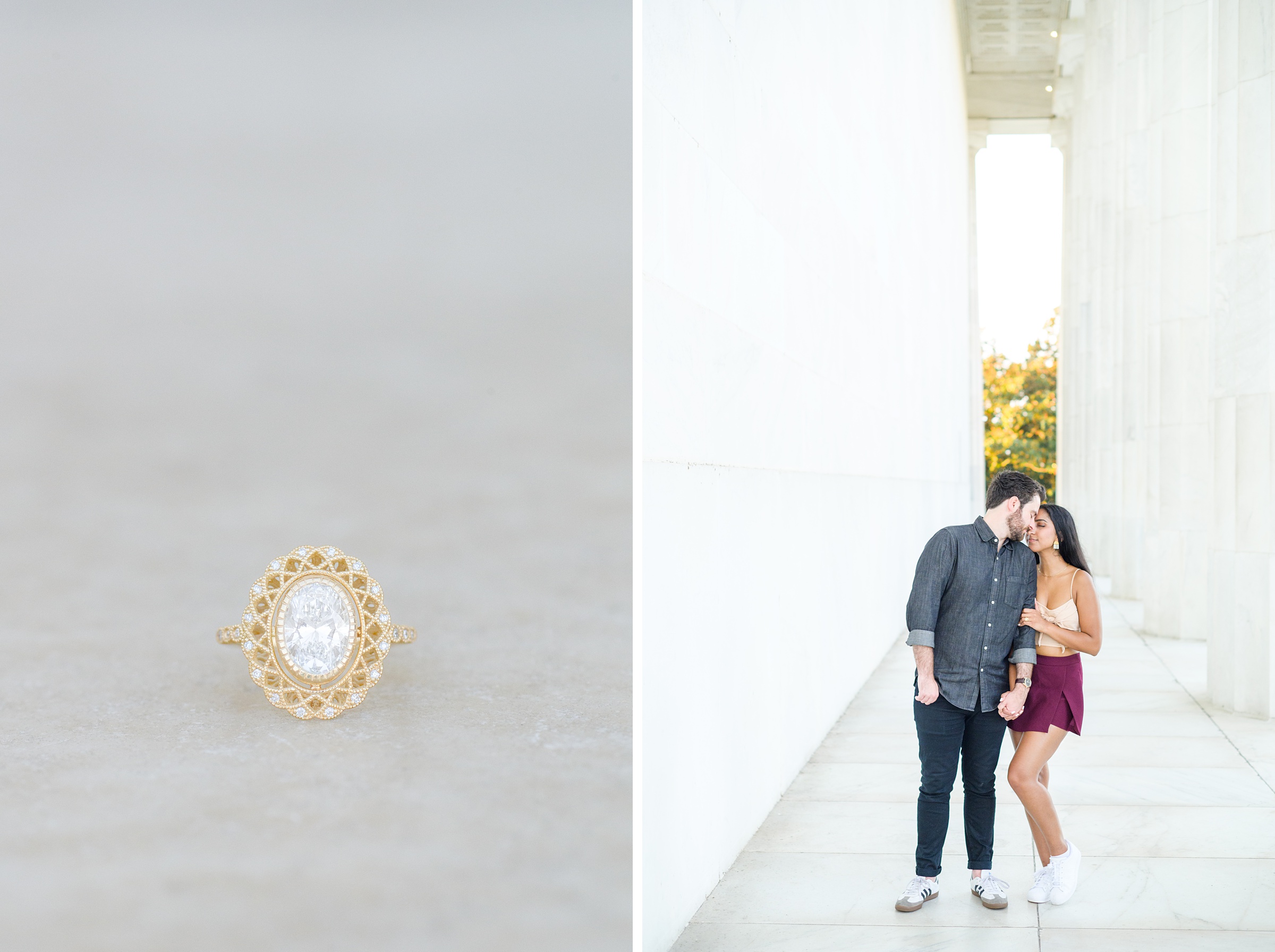 With iconic views and a couple this sweet, Lincoln Memorial surprise proposals are always a sweet idea! This proposal was the sweetest surprise photographed by Baltimore proposal photographer, Cait Kramer.