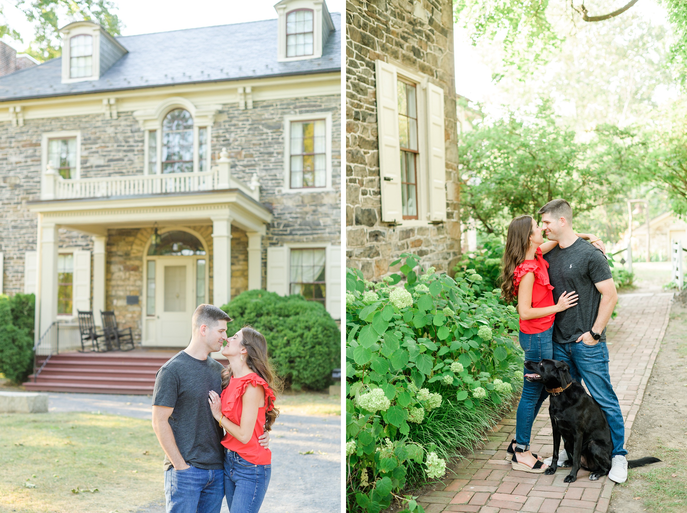 Engaged couple at a local park for their summer engagement session at Fort Hunter Mansion and Park in Harrisburg, Pennsylvania photographed by Baltimore Wedding Photographer Cait Kramer Photography