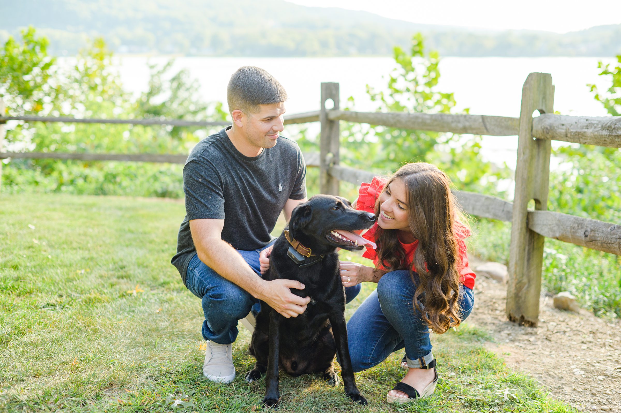 Engaged couple at a local park for their summer engagement session at Fort Hunter Mansion and Park in Harrisburg, Pennsylvania photographed by Baltimore Wedding Photographer Cait Kramer Photography