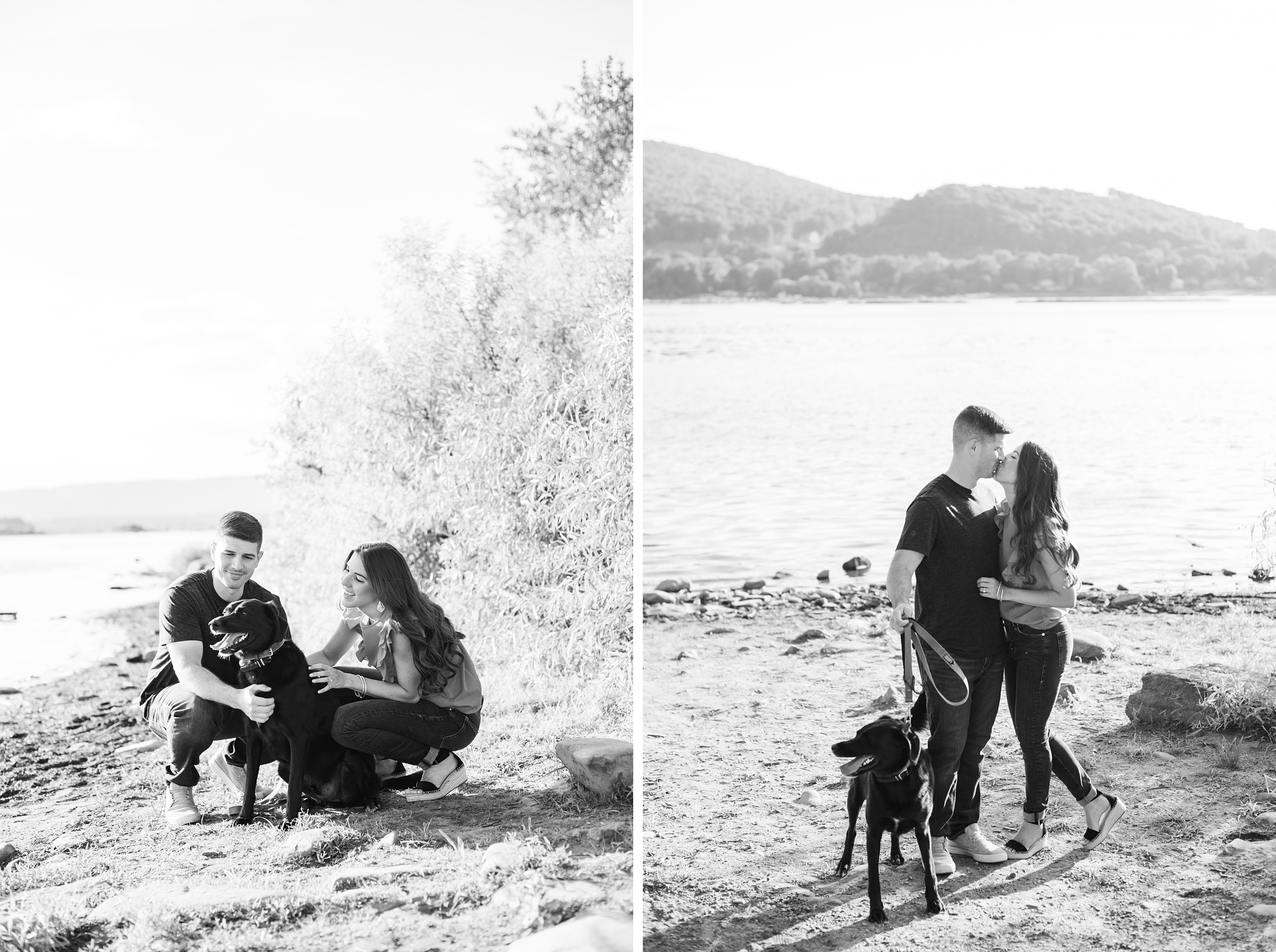 Engaged couple at a local park for their summer engagement session at Fort Hunter Mansion and Park in Harrisburg, Pennsylvania photographed by Baltimore Wedding Photographer Cait Kramer Photography