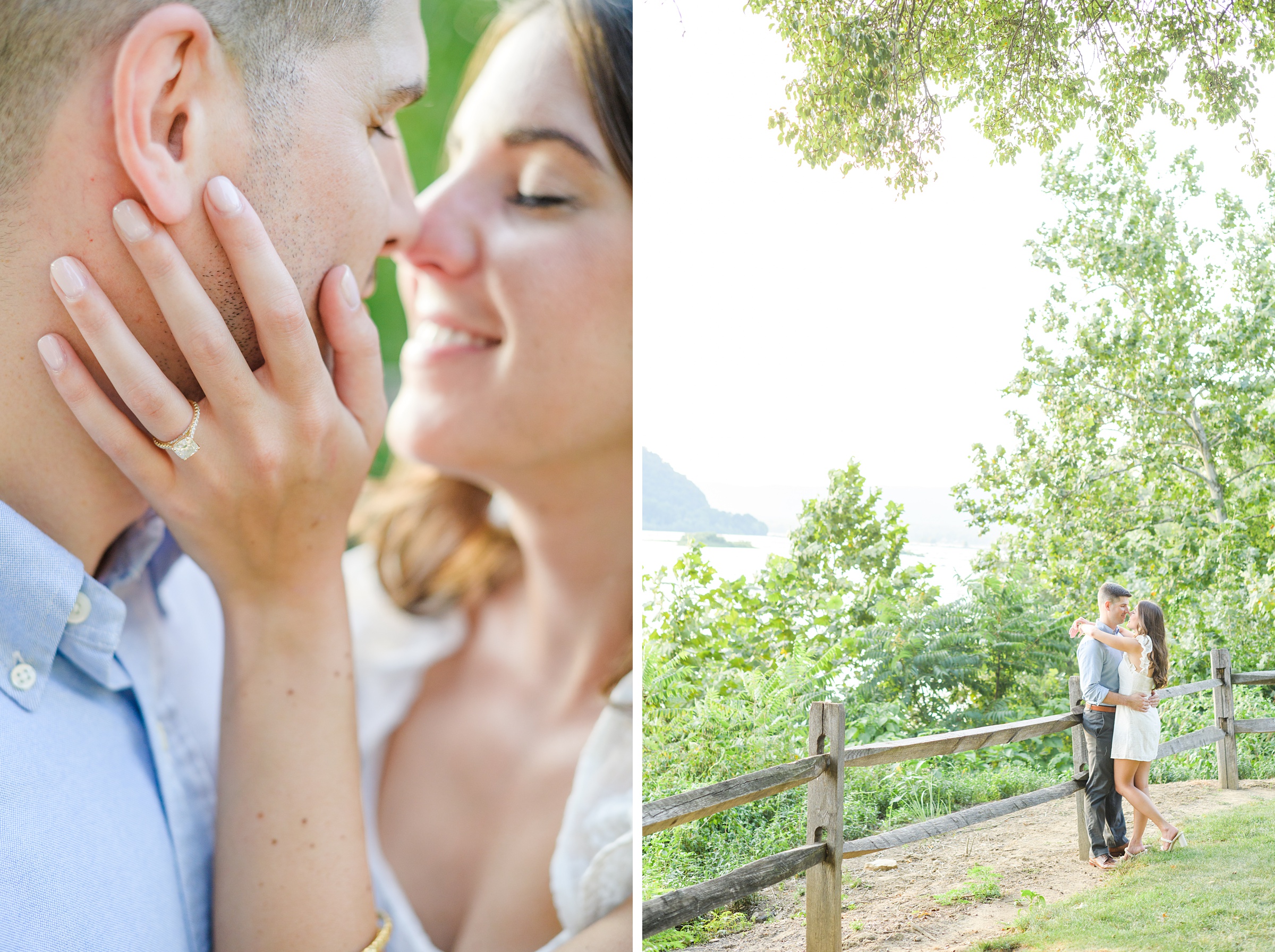 Engaged couple at a local park for their summer engagement session at Fort Hunter Mansion and Park in Harrisburg, Pennsylvania photographed by Baltimore Wedding Photographer Cait Kramer Photography