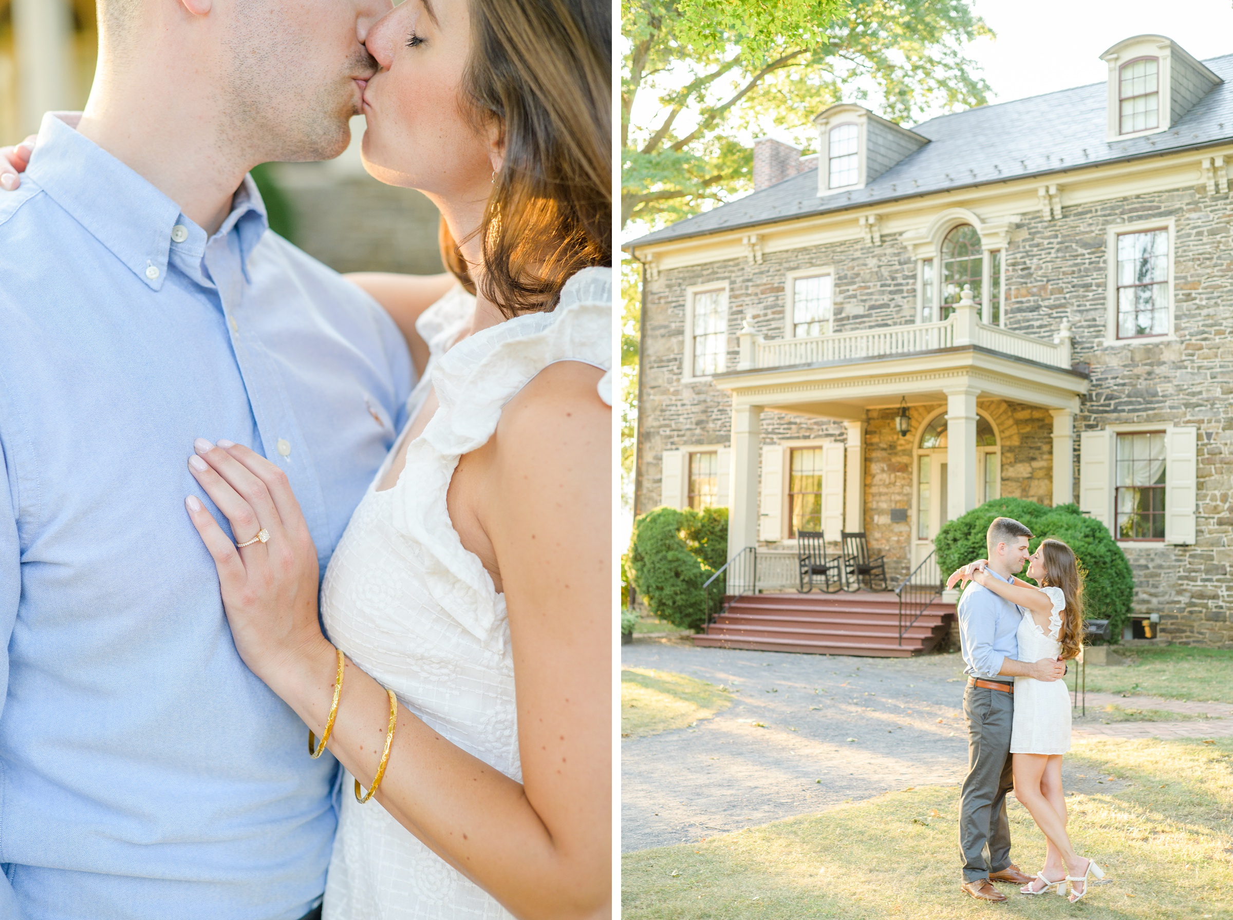 Engaged couple at a local park for their summer engagement session at Fort Hunter Mansion and Park in Harrisburg, Pennsylvania photographed by Baltimore Wedding Photographer Cait Kramer Photography