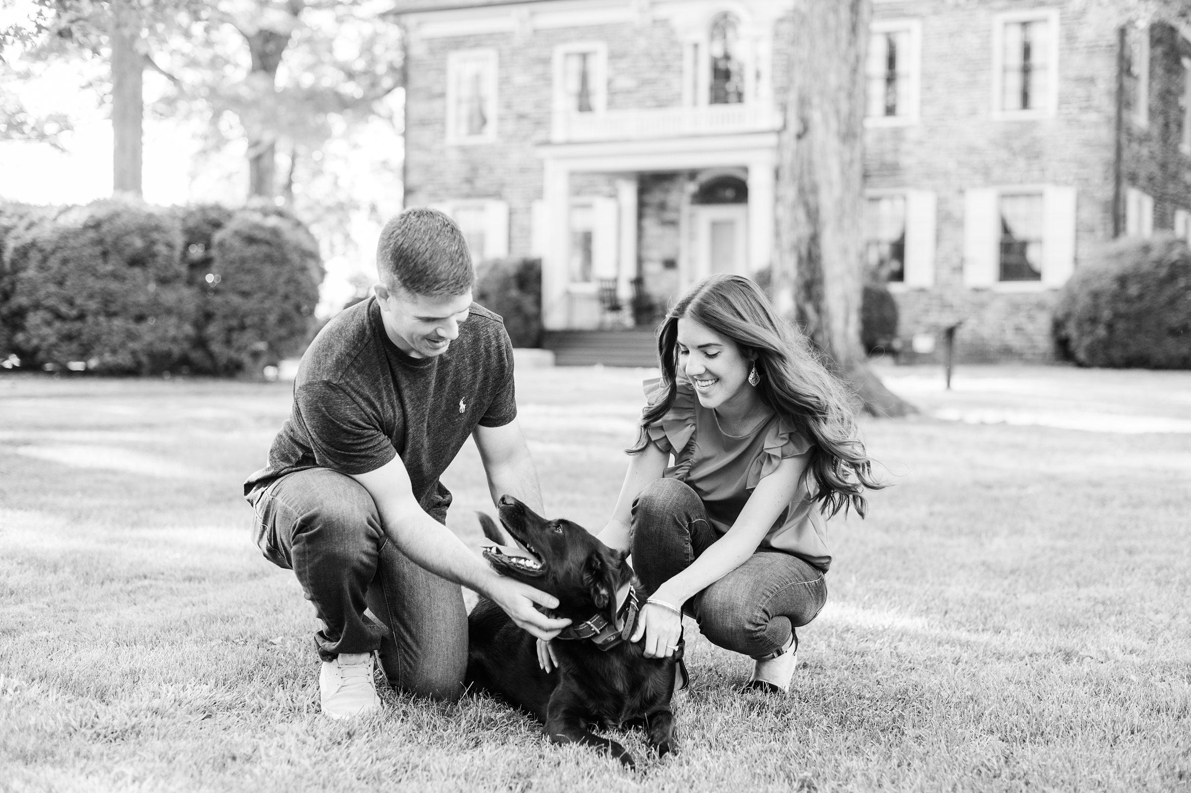 Engaged couple at a local park for their summer engagement session at Fort Hunter Mansion and Park in Harrisburg, Pennsylvania photographed by Baltimore Wedding Photographer Cait Kramer Photography