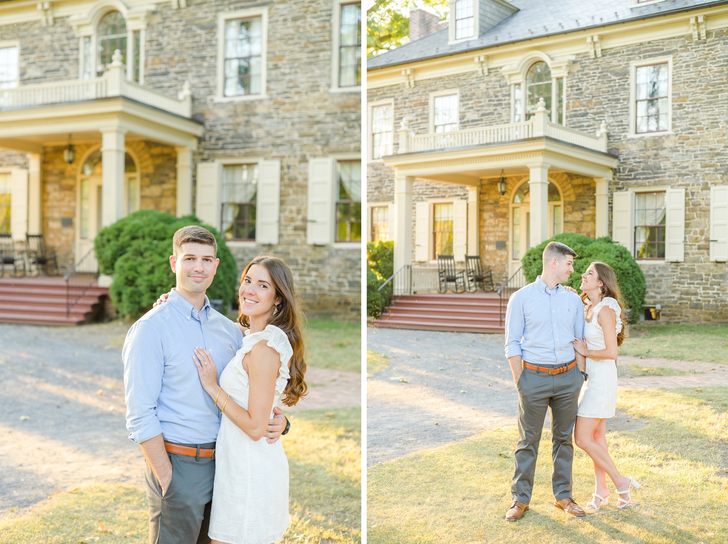 Engaged couple at a local park for their summer engagement session at Fort Hunter Mansion and Park in Harrisburg, Pennsylvania photographed by Baltimore Wedding Photographer Cait Kramer Photography