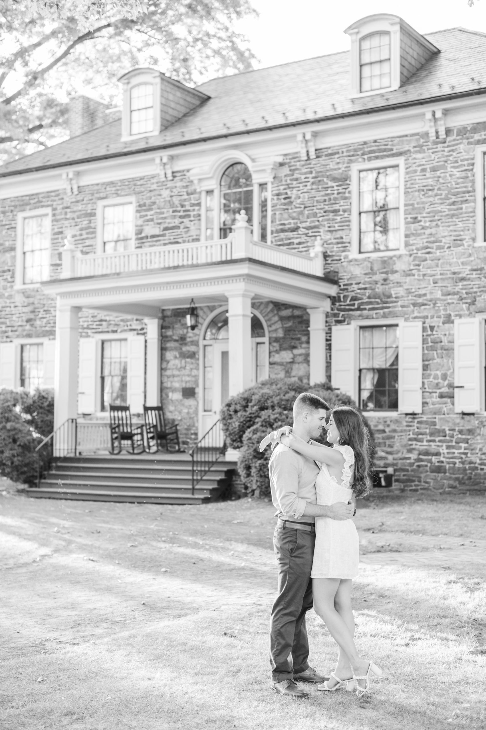 Engaged couple at a local park for their summer engagement session at Fort Hunter Mansion and Park in Harrisburg, Pennsylvania photographed by Baltimore Wedding Photographer Cait Kramer Photography