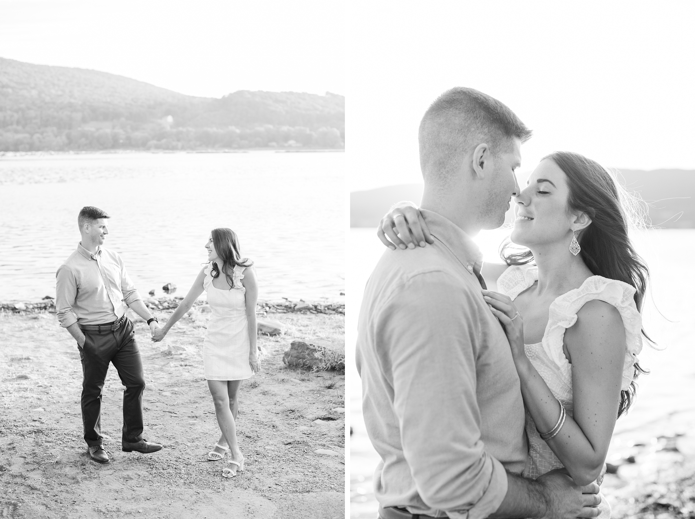 Engaged couple at a local park for their summer engagement session at Fort Hunter Mansion and Park in Harrisburg, Pennsylvania photographed by Baltimore Wedding Photographer Cait Kramer Photography