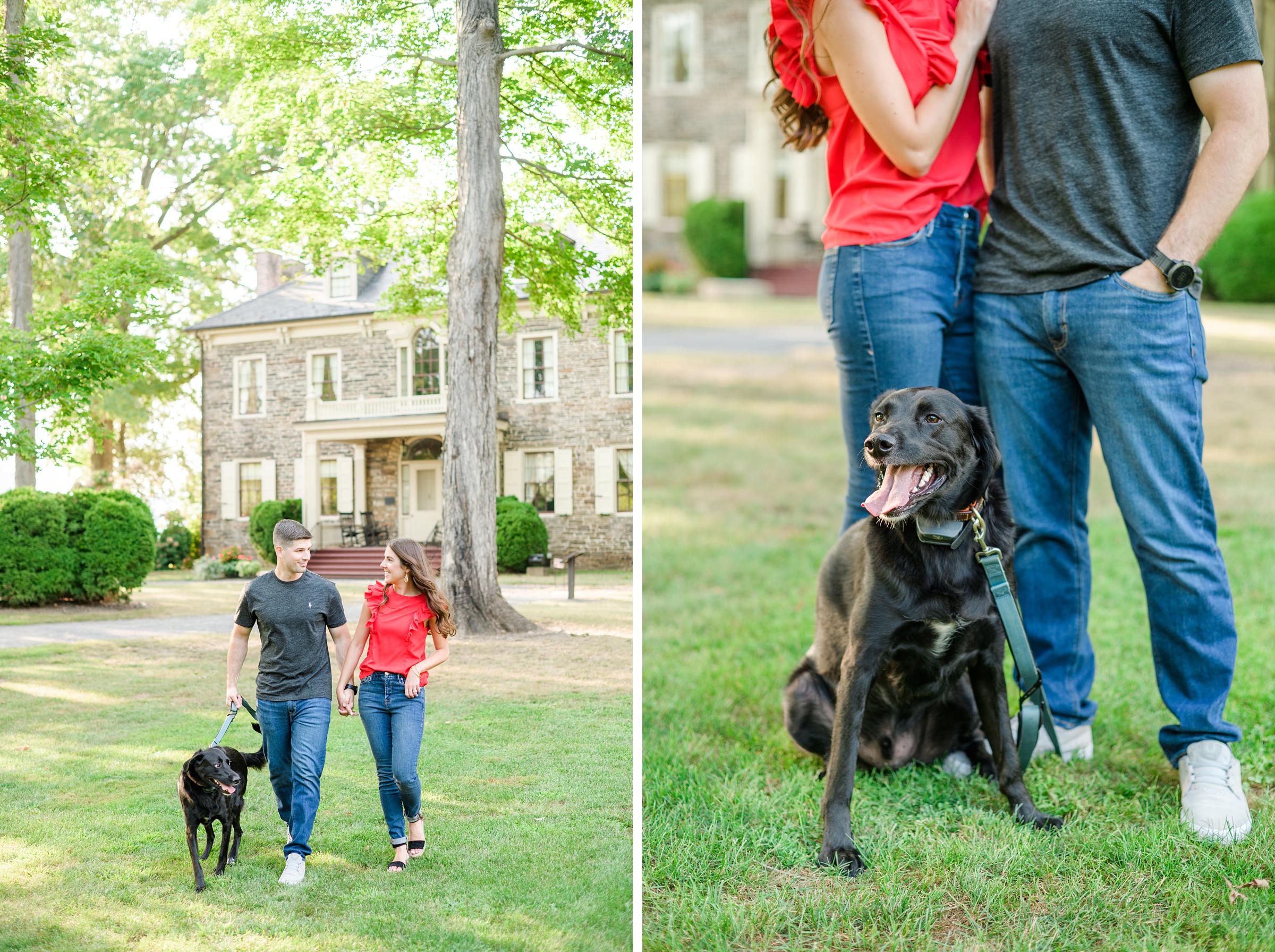 Engaged couple at a local park for their summer engagement session at Fort Hunter Mansion and Park in Harrisburg, Pennsylvania photographed by Baltimore Wedding Photographer Cait Kramer Photography