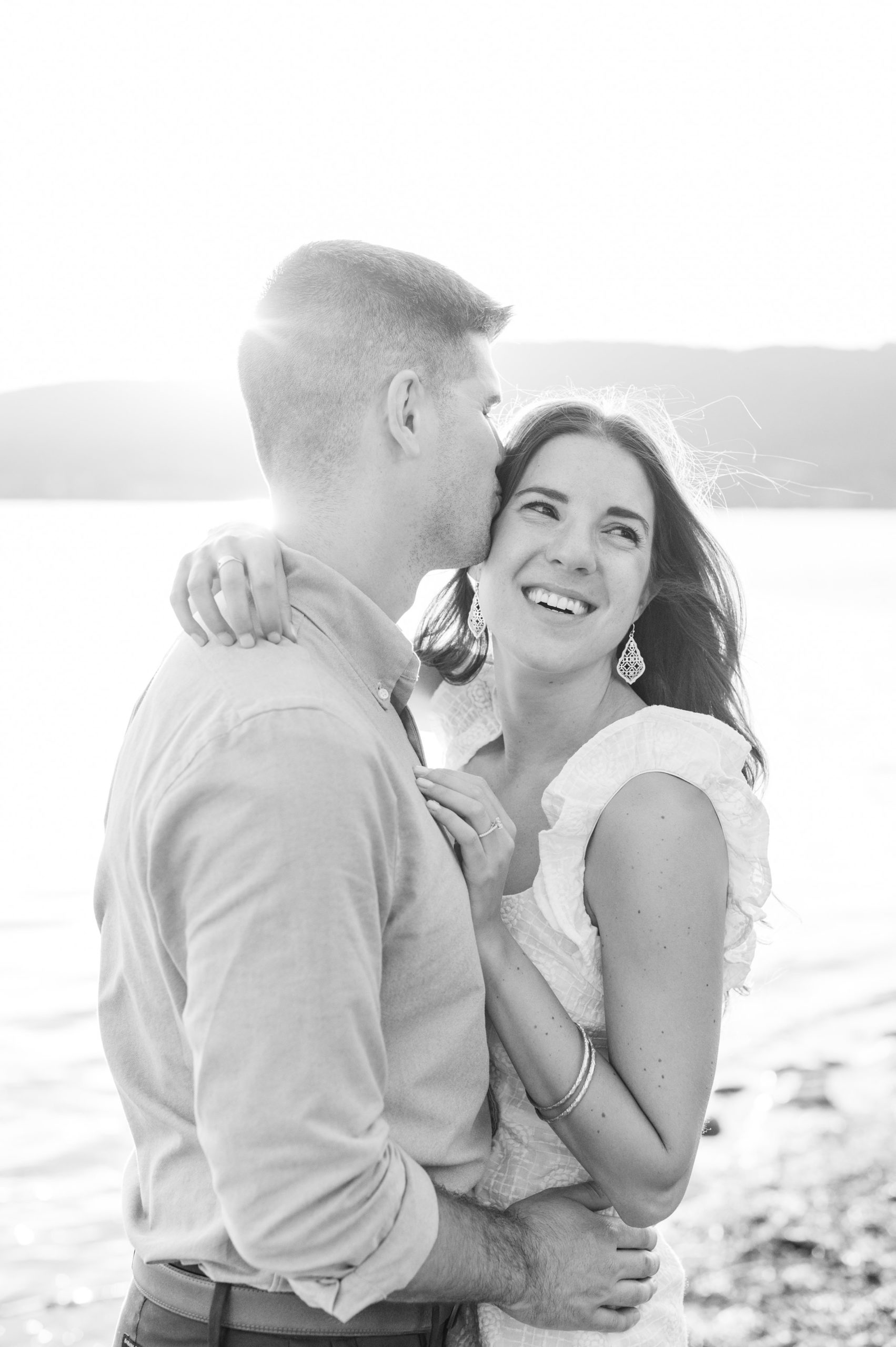 Engaged couple at a local park for their summer engagement session at Fort Hunter Mansion and Park in Harrisburg, Pennsylvania photographed by Baltimore Wedding Photographer Cait Kramer Photography