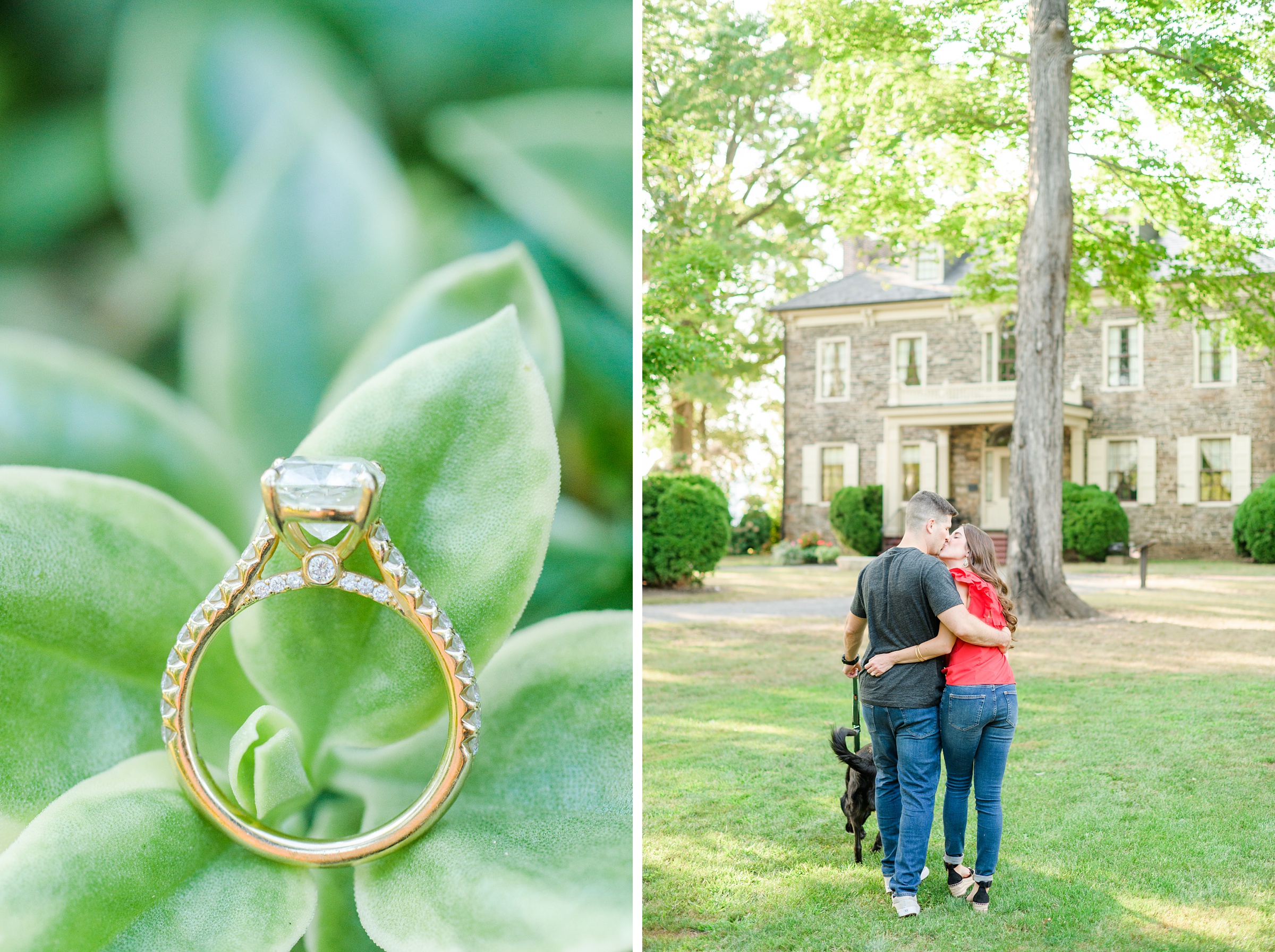 Engaged couple at a local park for their summer engagement session at Fort Hunter Mansion and Park in Harrisburg, Pennsylvania photographed by Baltimore Wedding Photographer Cait Kramer Photography