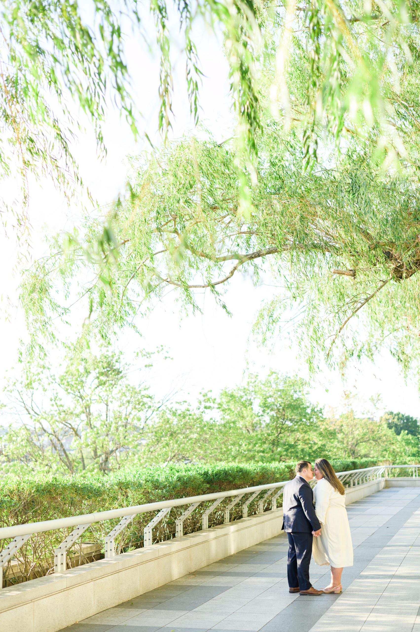 Engaged couple at the Kennedy Center for their summer engagement session Washington, D.C. photographed by Baltimore Wedding Photographer Cait Kramer Photography