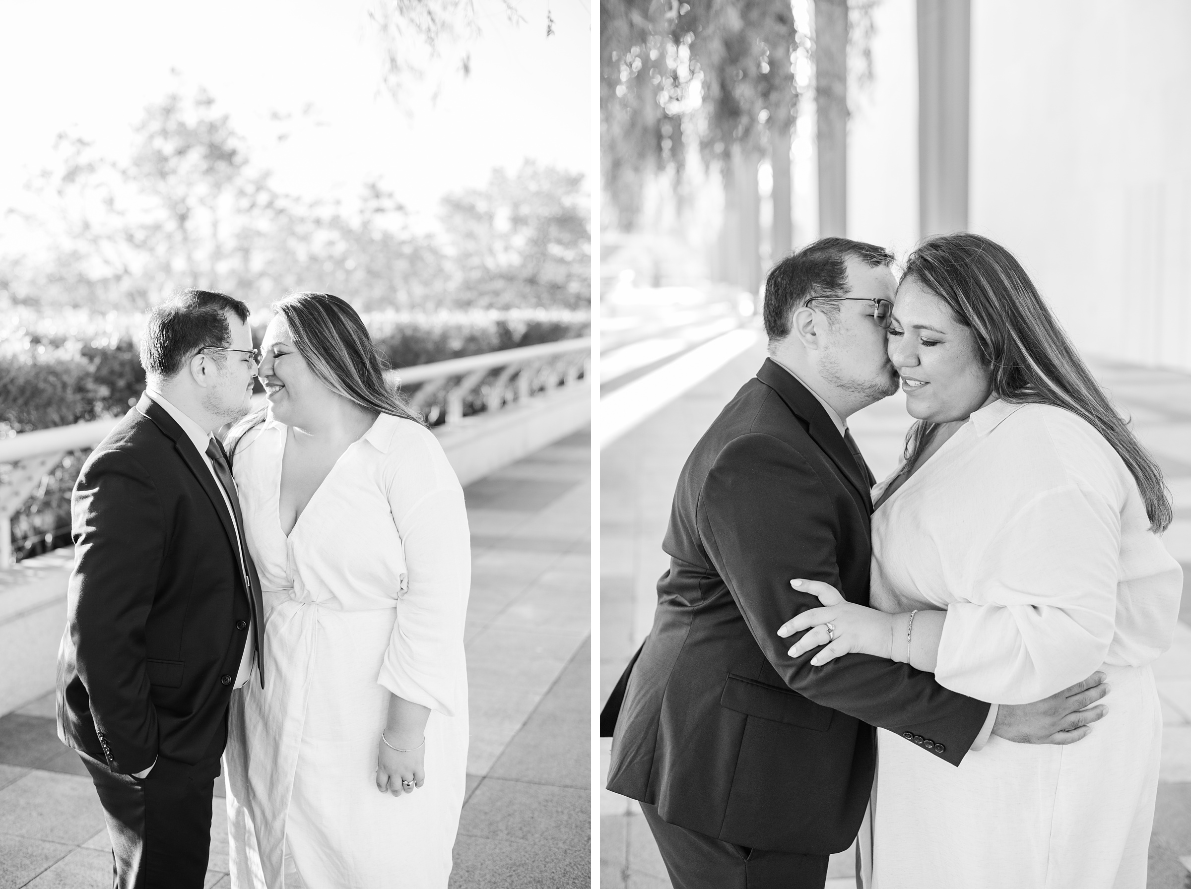 Engaged couple at the Kennedy Center for their summer engagement session Washington, D.C. photographed by Baltimore Wedding Photographer Cait Kramer Photography