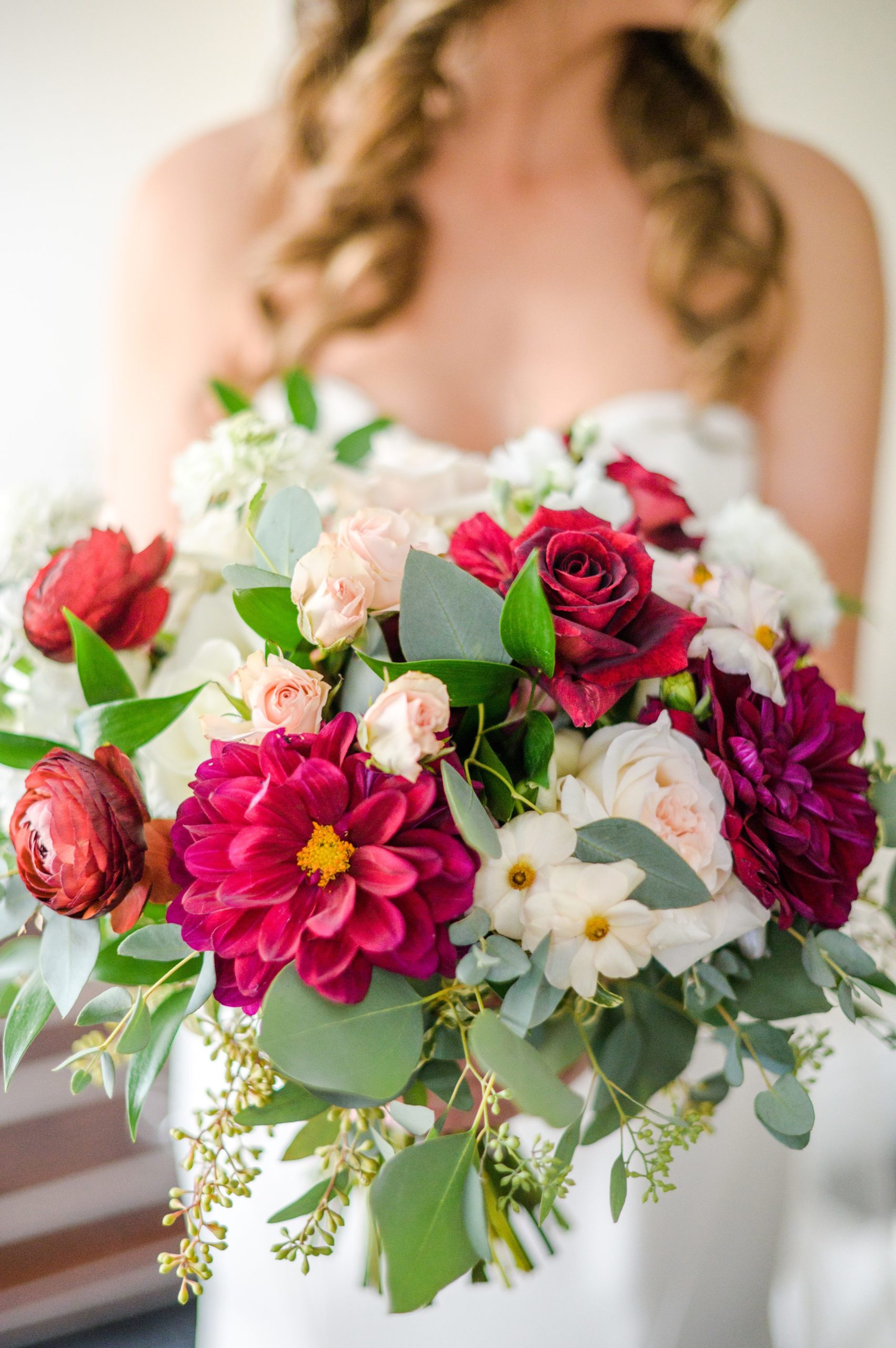 Burgundy and white Fall wedding day portraits and details featuring Mayflower Hotel DC wedding photos photographed by Baltimore wedding photographer Cait Kramer Photography