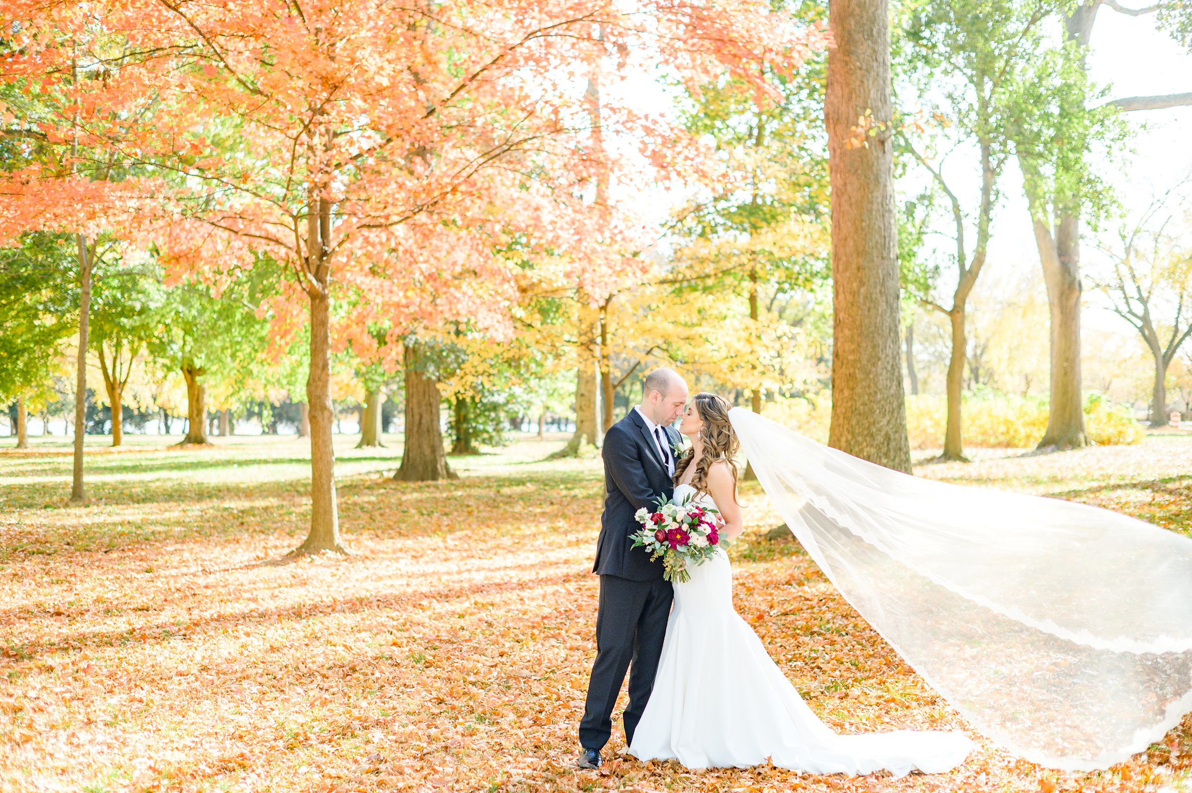 Burgundy and white Fall wedding day portraits and details featuring Mayflower Hotel DC wedding photos photographed by Baltimore wedding photographer Cait Kramer Photography