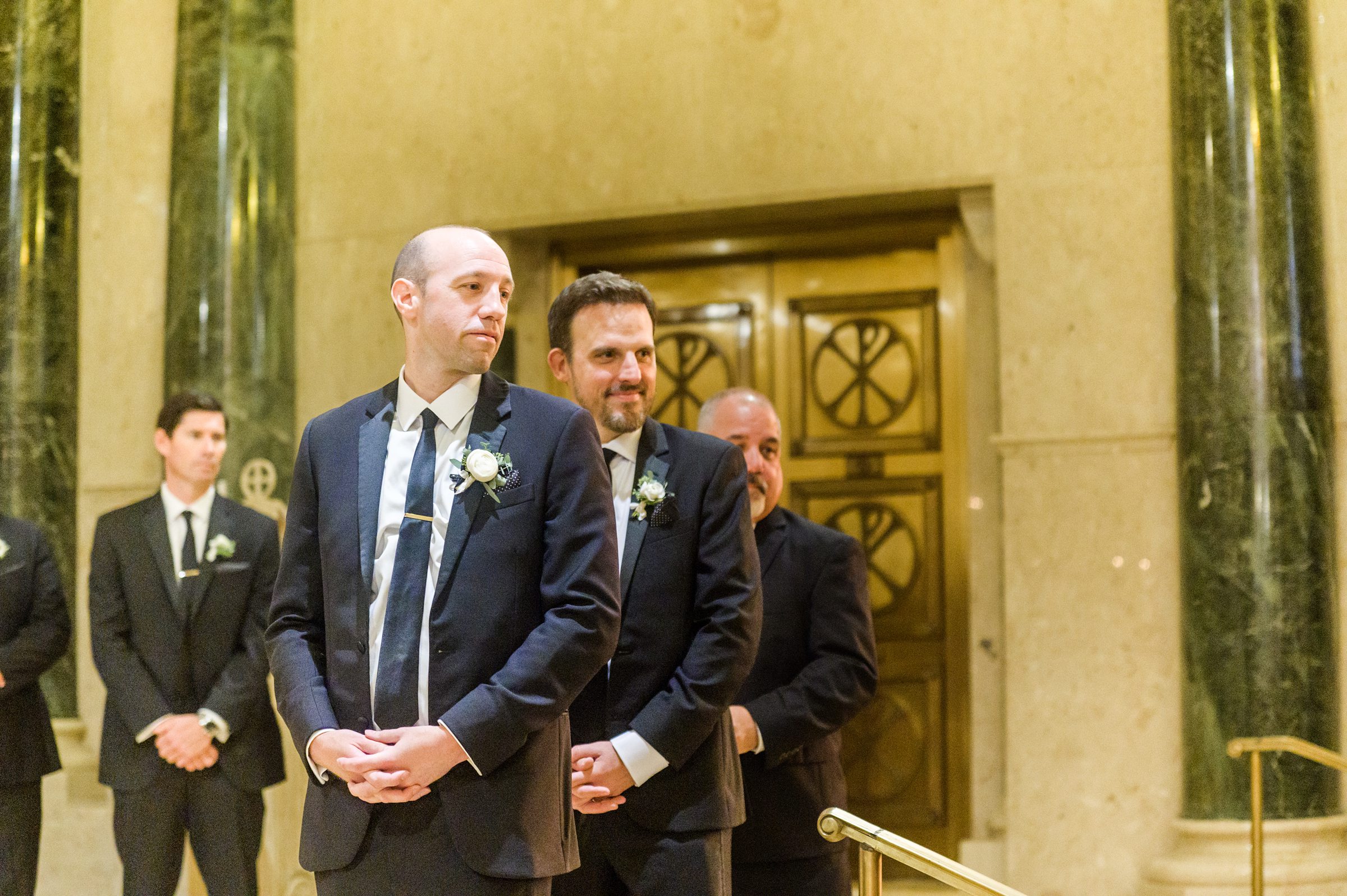 Burgundy and white Fall wedding day portraits and details featuring Mayflower Hotel DC wedding photos photographed by Baltimore wedding photographer Cait Kramer Photography