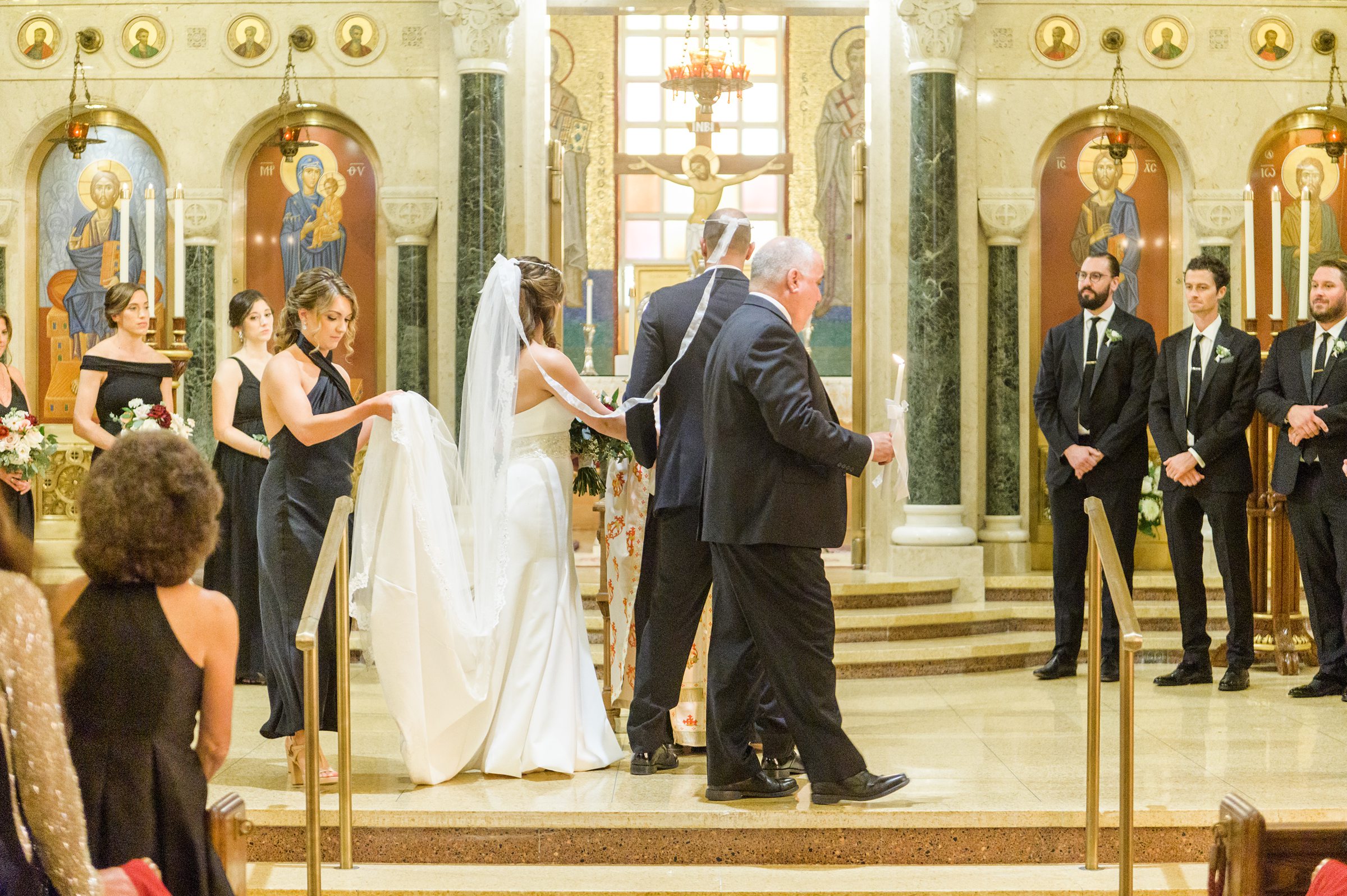 Burgundy and white Fall wedding day portraits and details featuring Mayflower Hotel DC wedding photos photographed by Baltimore wedding photographer Cait Kramer Photography