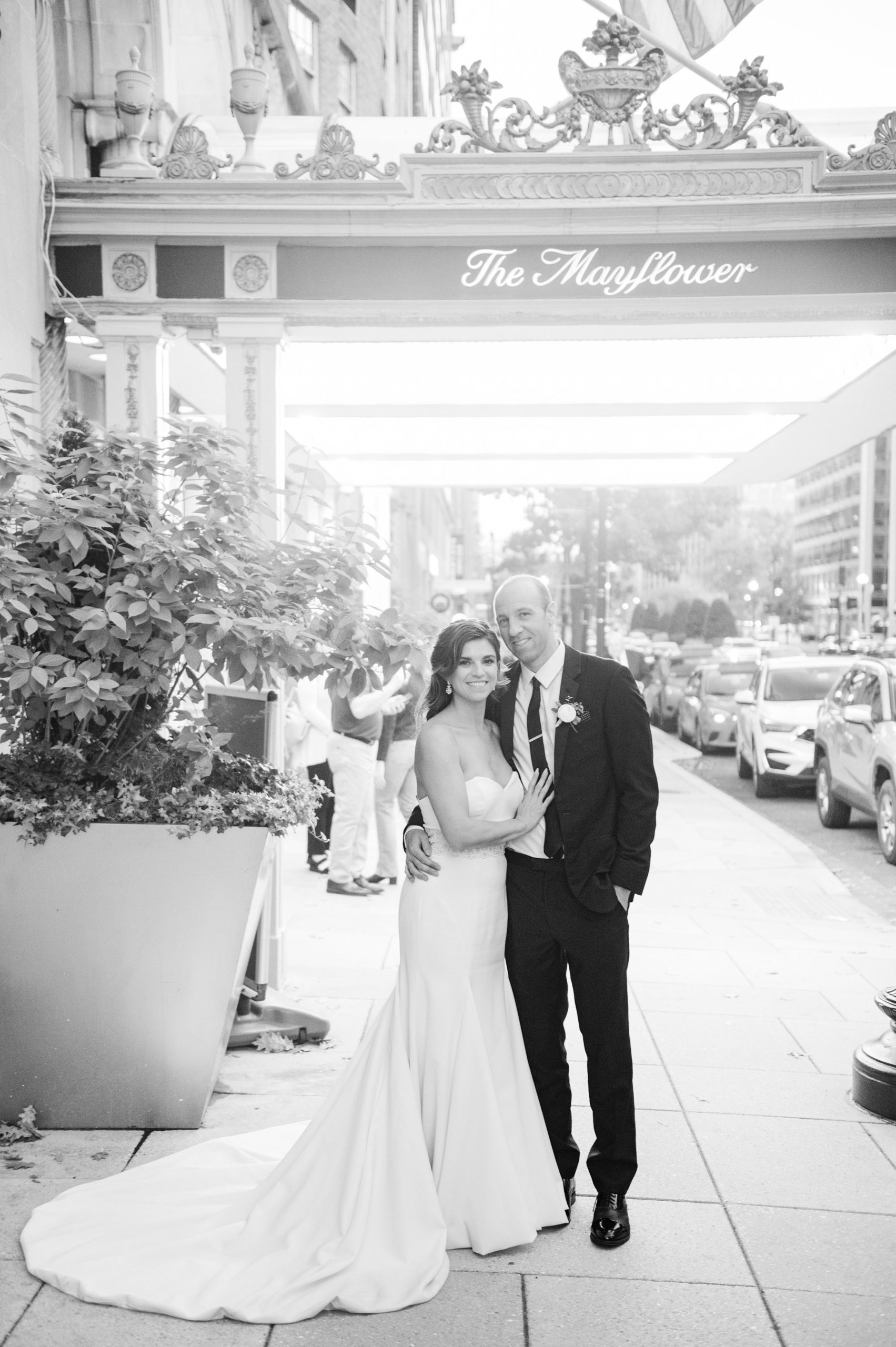 Burgundy and white Fall wedding day portraits and details featuring Mayflower Hotel DC wedding photos photographed by Baltimore wedding photographer Cait Kramer Photography