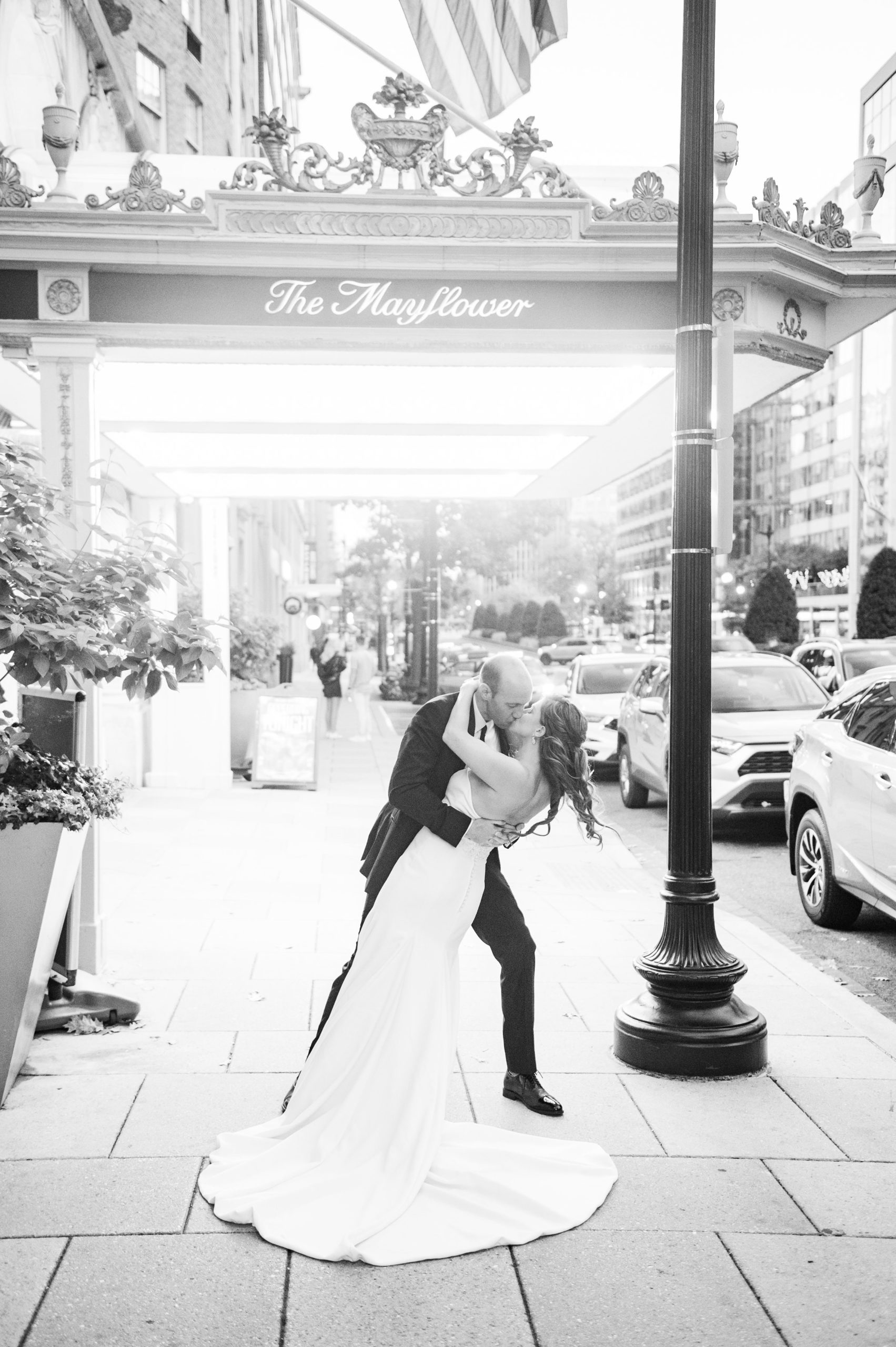 Burgundy and white Fall wedding day portraits and details featuring Mayflower Hotel DC wedding photos photographed by Baltimore wedding photographer Cait Kramer Photography