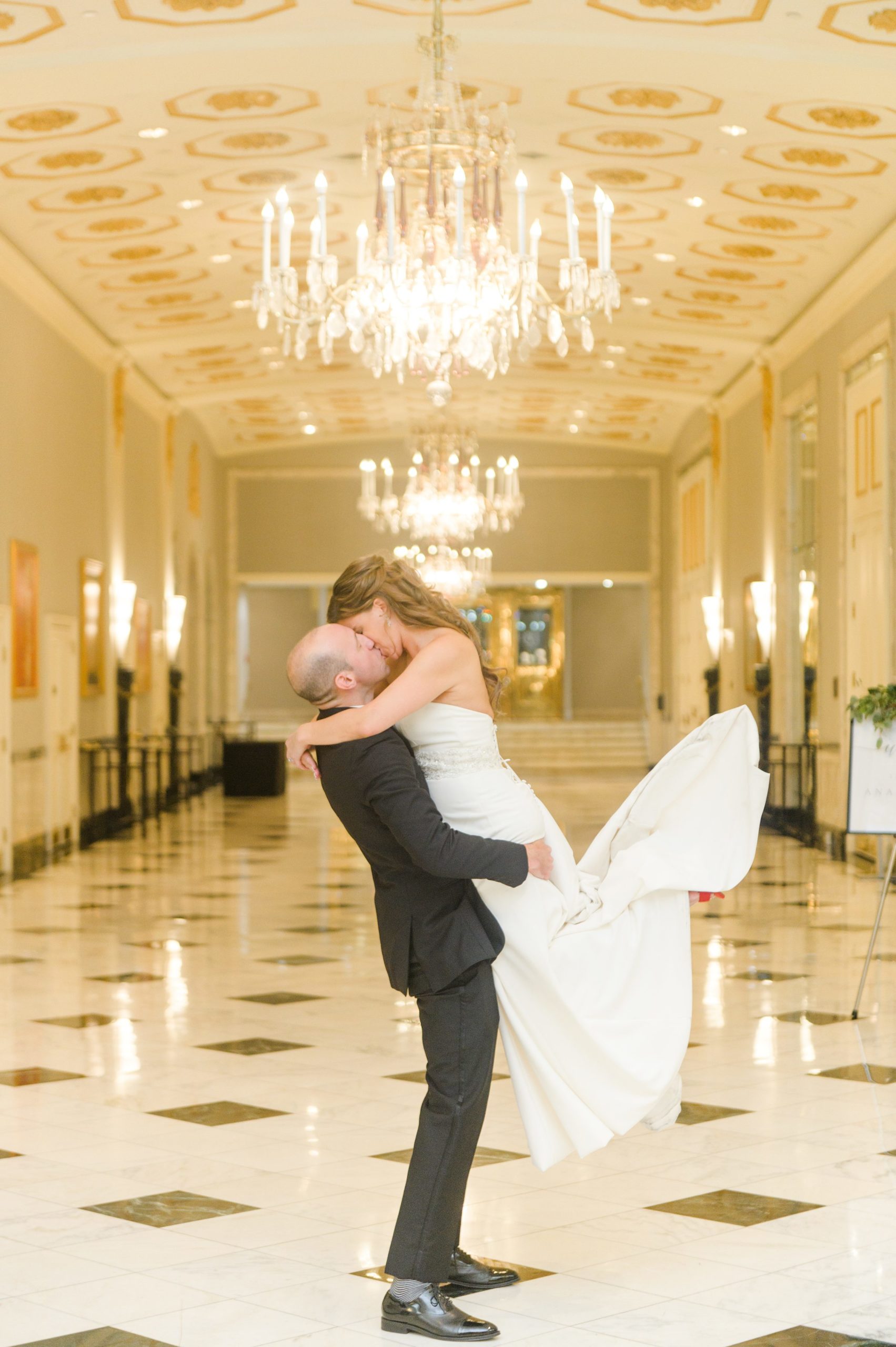 Burgundy and white Fall wedding day portraits and details featuring Mayflower Hotel DC wedding photos photographed by Baltimore wedding photographer Cait Kramer Photography