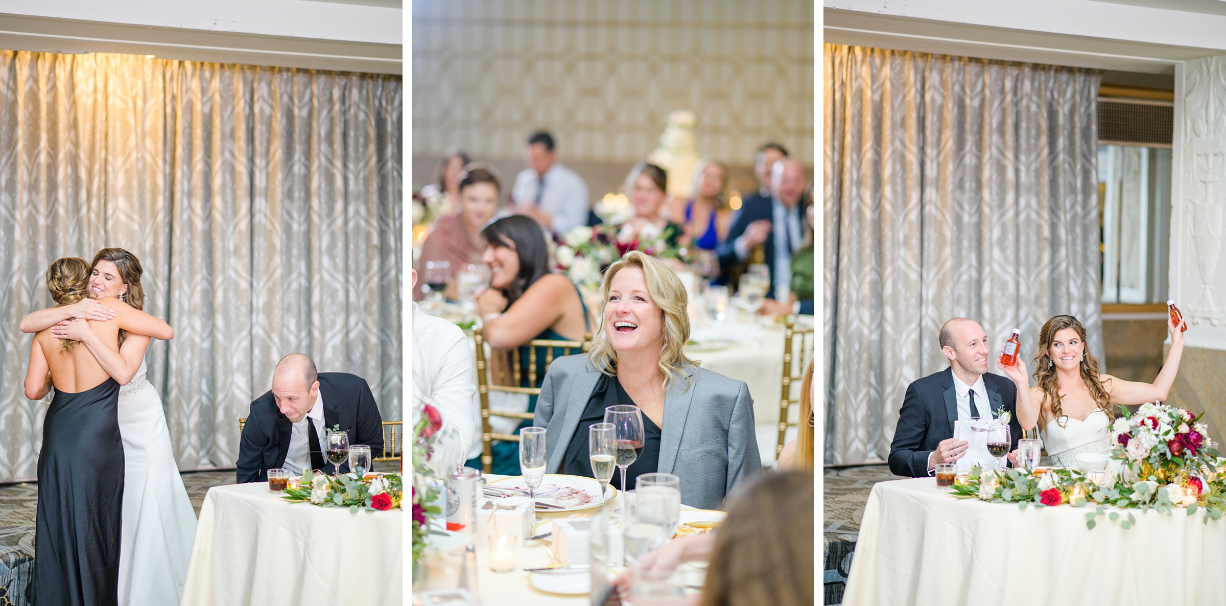 Burgundy and white Fall wedding day portraits and details featuring Mayflower Hotel DC wedding photos photographed by Baltimore wedding photographer Cait Kramer Photography