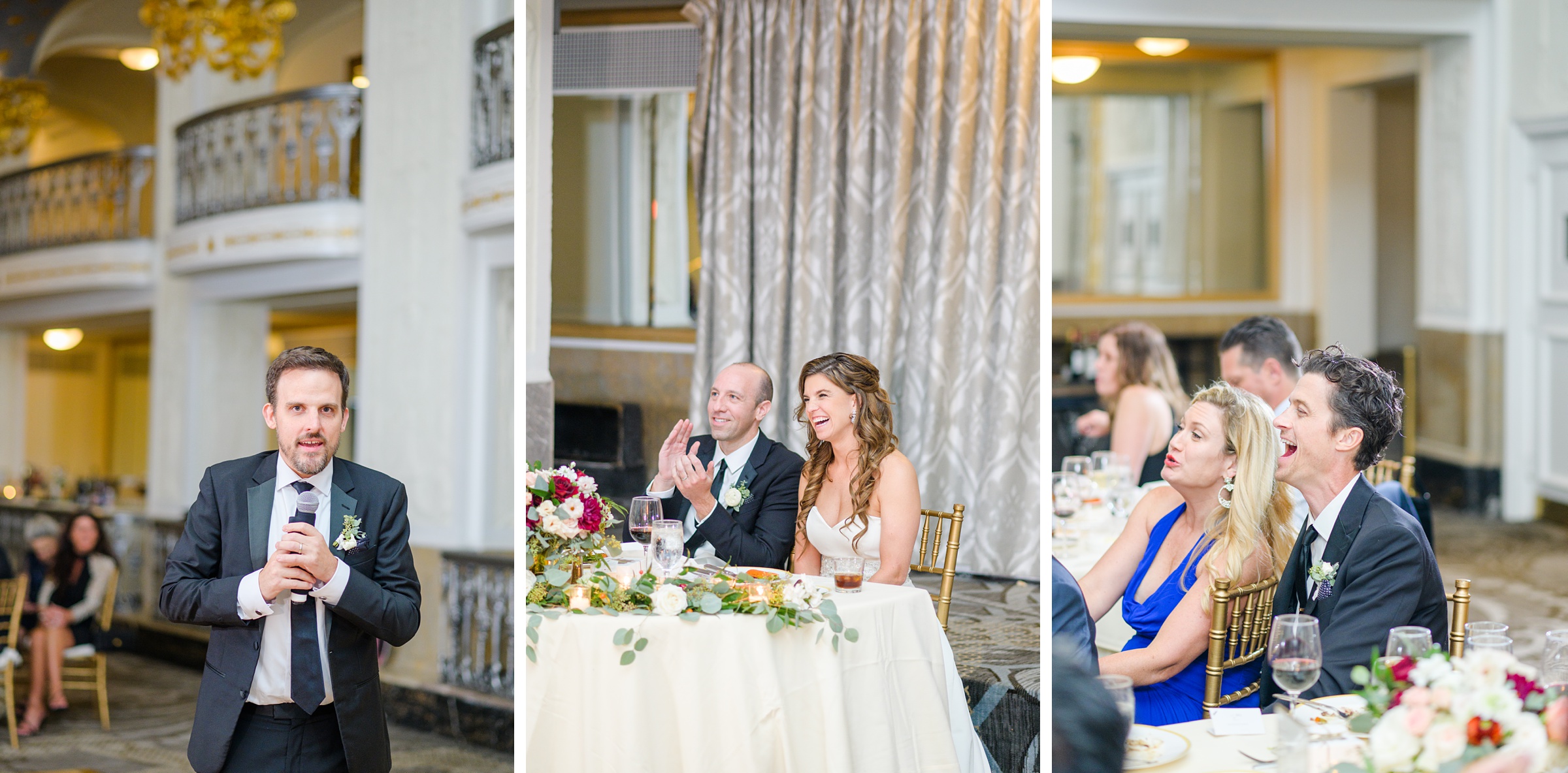 Burgundy and white Fall wedding day portraits and details featuring Mayflower Hotel DC wedding photos photographed by Baltimore wedding photographer Cait Kramer Photography