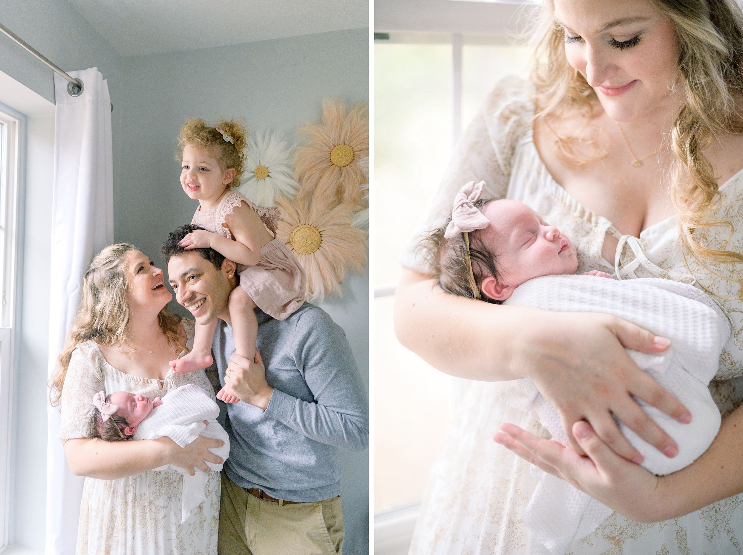 In home newborn photography session photographed by Baltimore Newborn Photographer Cait Kramer