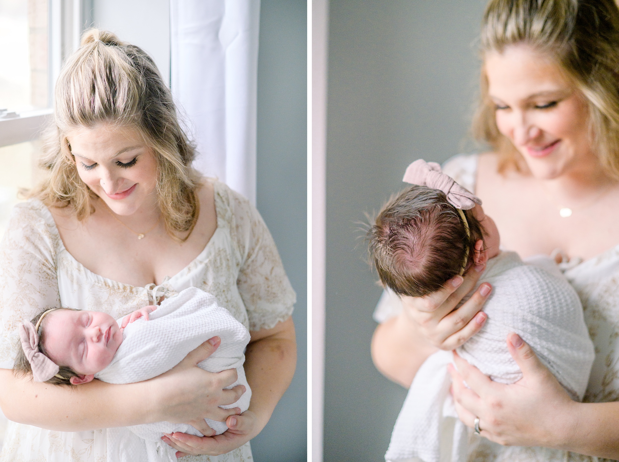 In home newborn photography session photographed by Baltimore Newborn Photographer Cait Kramer