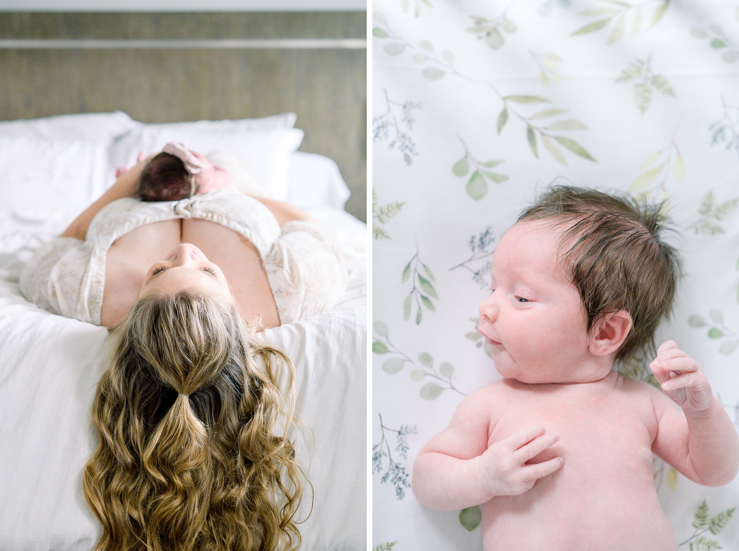 In home newborn photography session photographed by Baltimore Newborn Photographer Cait Kramer