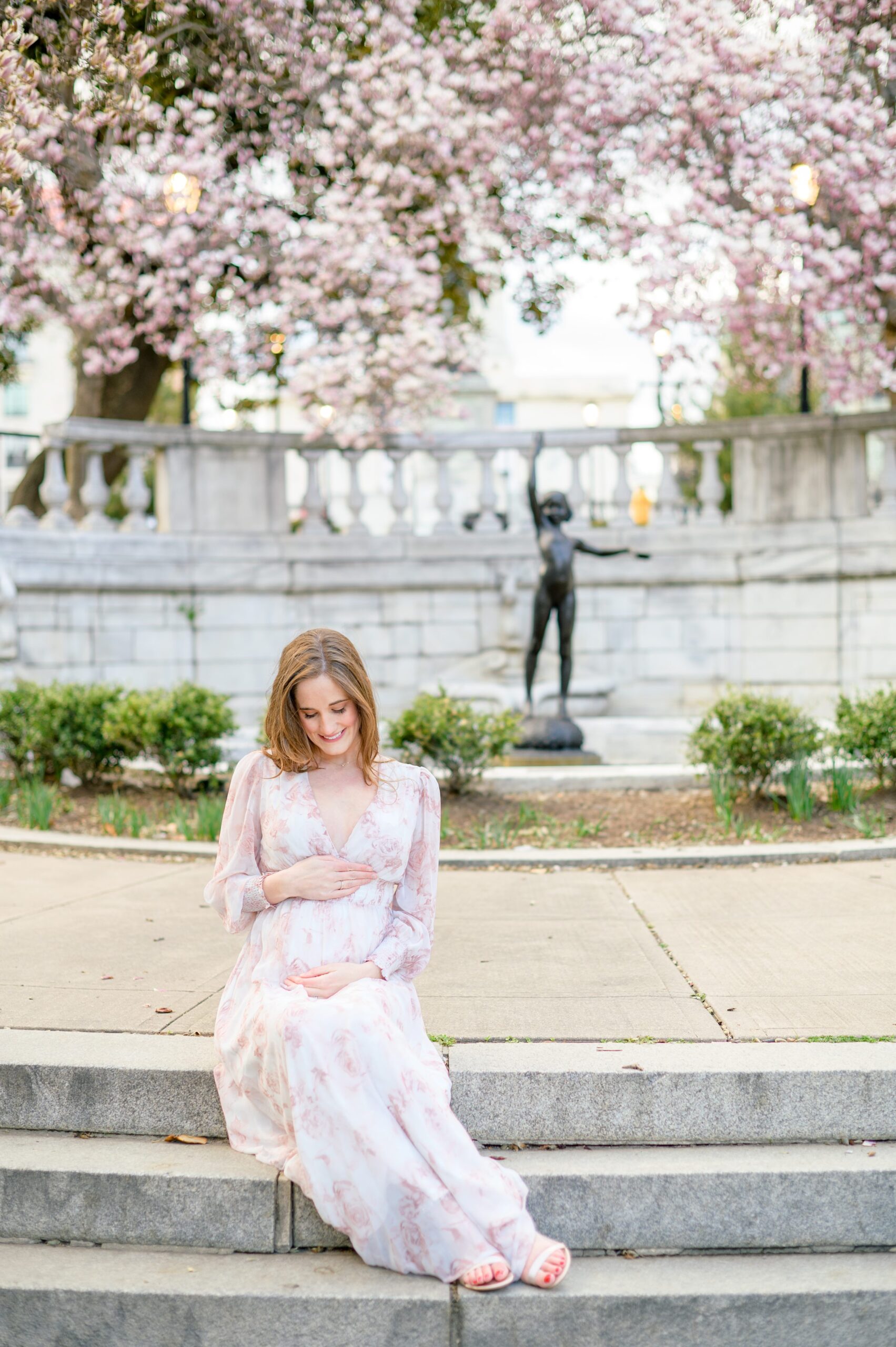 Magnolia Blossom Maternity Portraits in Baltimore