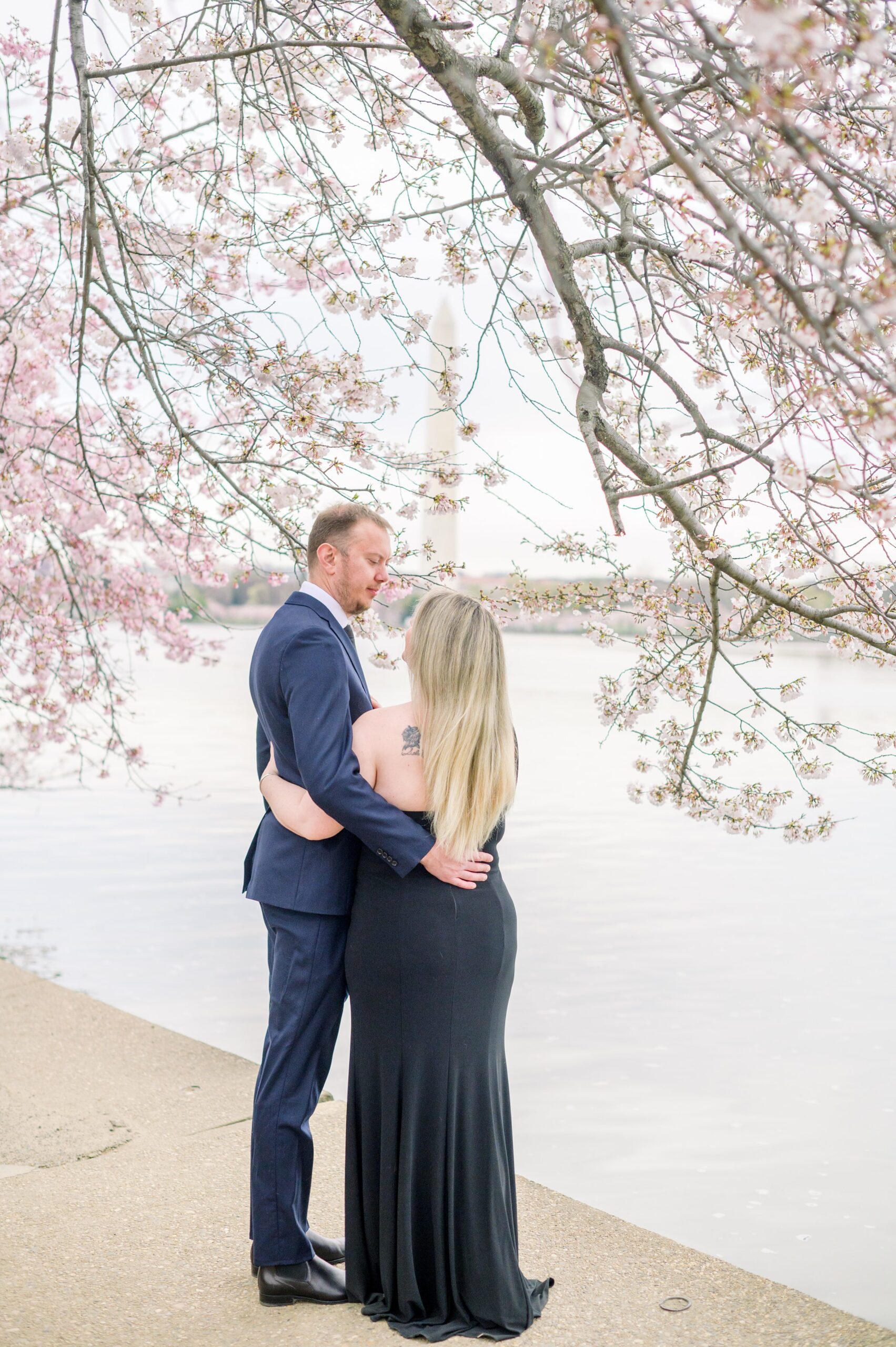 Cherry Blossom portrait session at the Jefferson Memorial in Washington DC photographed by Baltimore Wedding Photographer Cait Kramer Photography