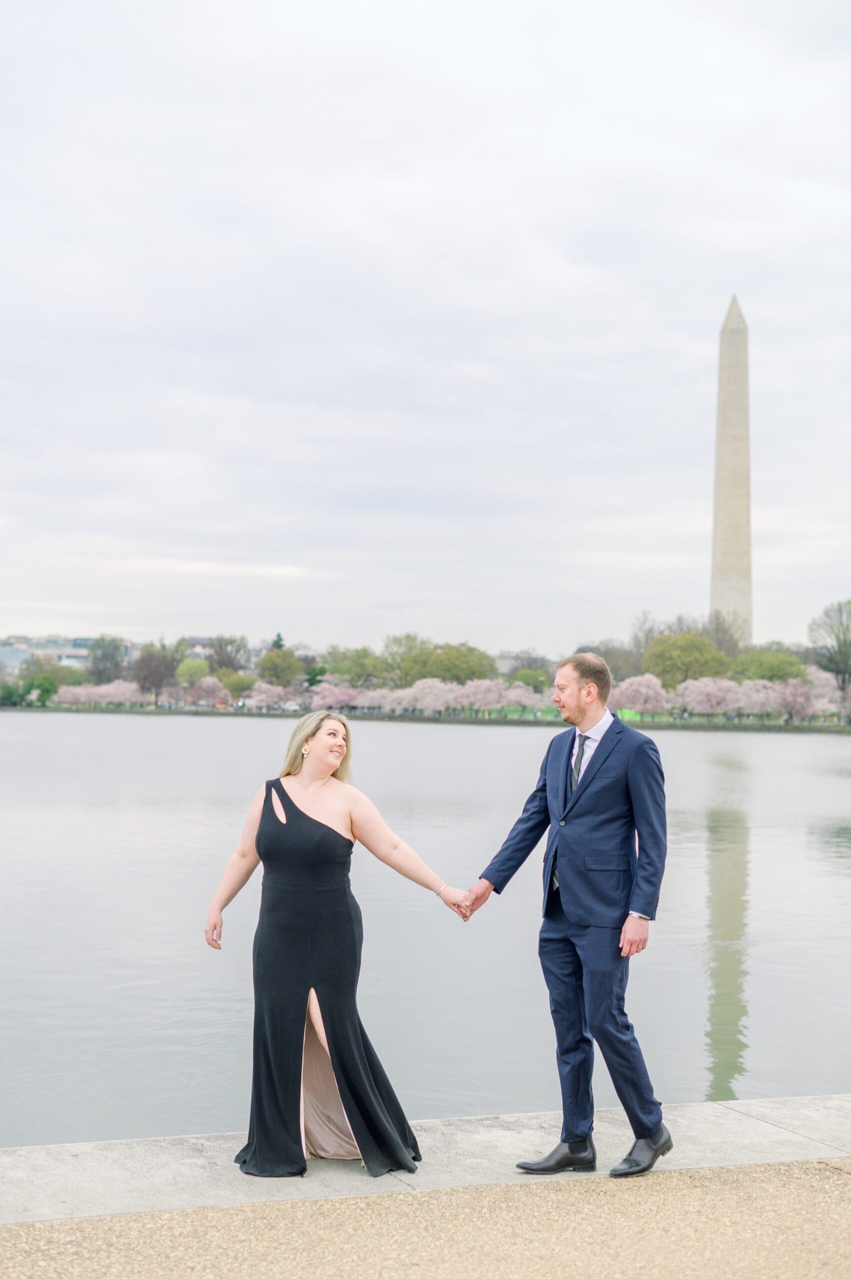 Cherry Blossom portrait session at the Jefferson Memorial in Washington DC photographed by Baltimore Wedding Photographer Cait Kramer Photography