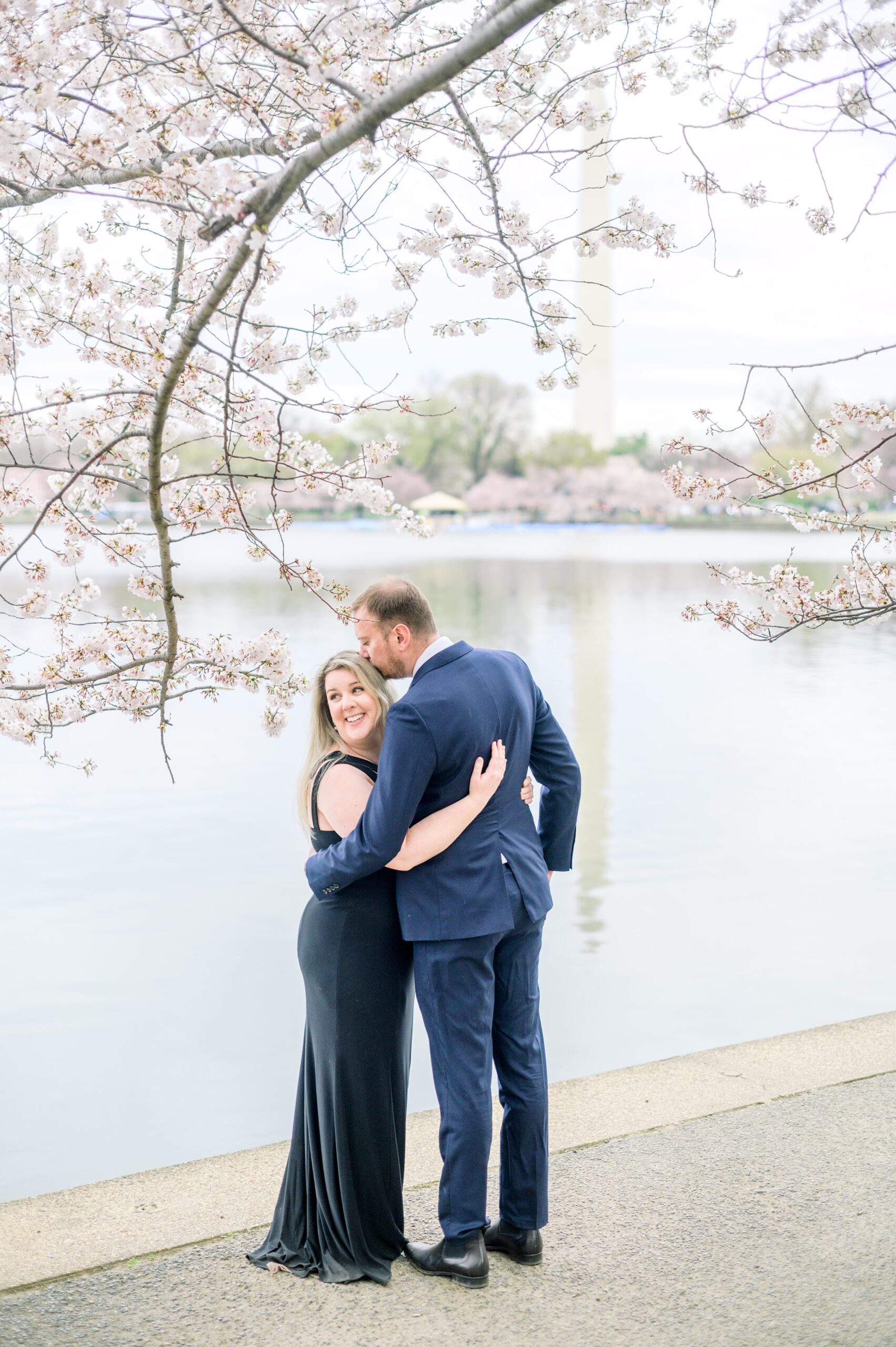 Cherry Blossom portrait session at the Jefferson Memorial in Washington DC photographed by Baltimore Wedding Photographer Cait Kramer Photography