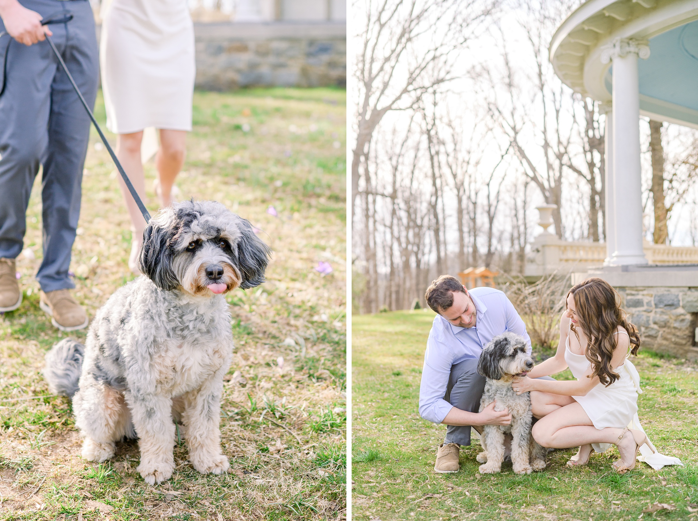 Engaged couple at Liriodendron Mansion in Bel Air, Maryland for their engagement session photographed by Baltimore Wedding Photographer Cait Kramer Photography