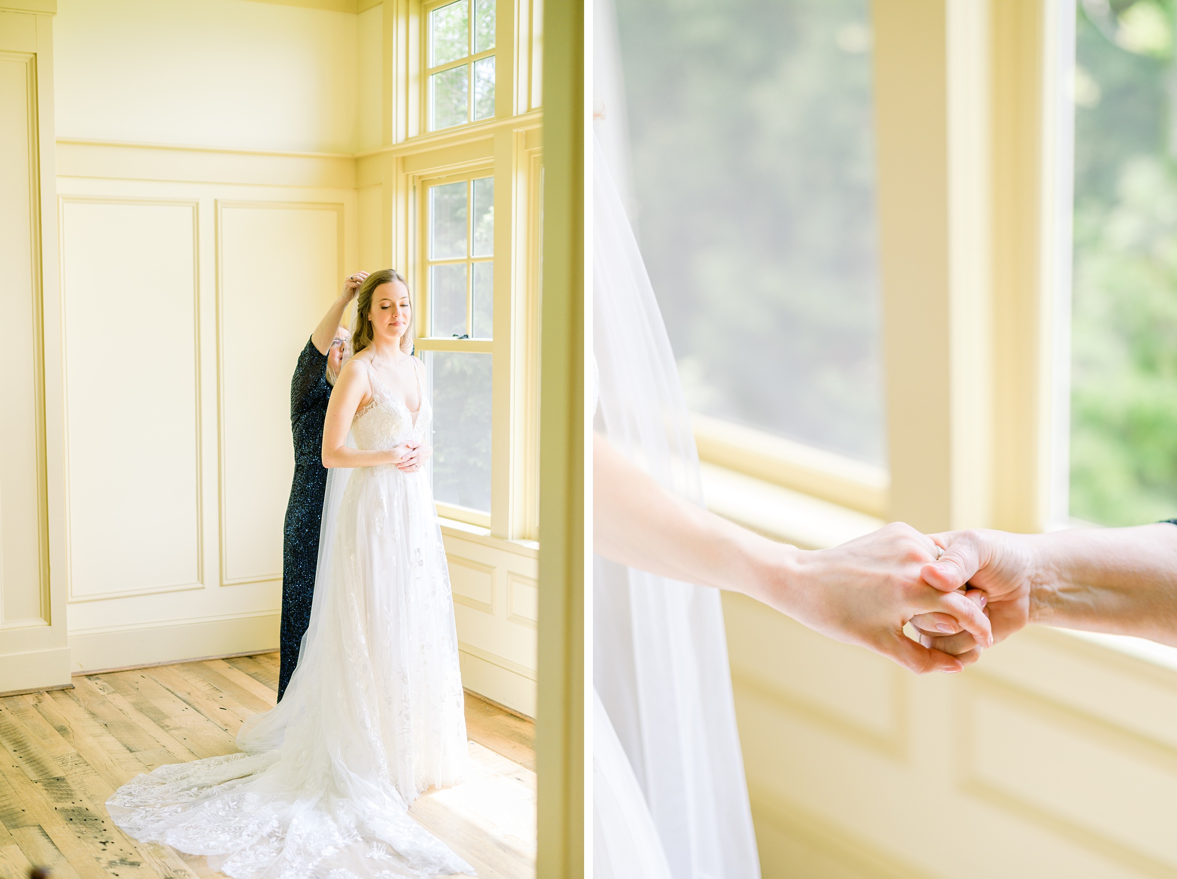 Light Blue Spring wedding day at Catoctin Hall at Musket Ridge Photographed by Baltimore Wedding Photographer Cait Kramer Photography