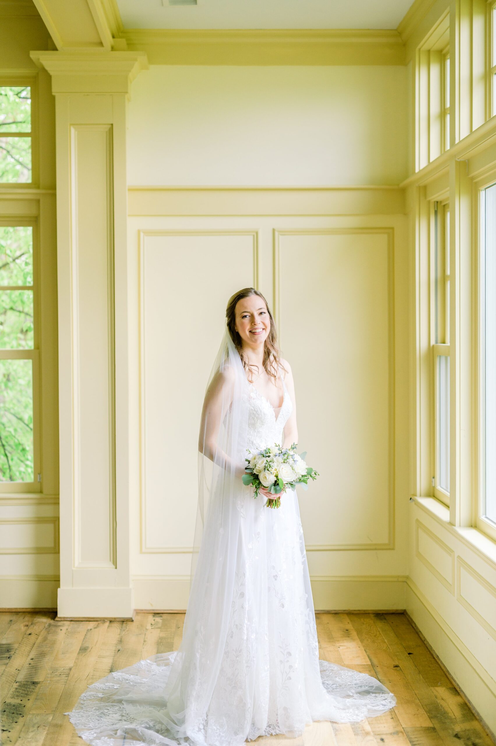 Light Blue Spring wedding day at Catoctin Hall at Musket Ridge Photographed by Baltimore Wedding Photographer Cait Kramer Photography