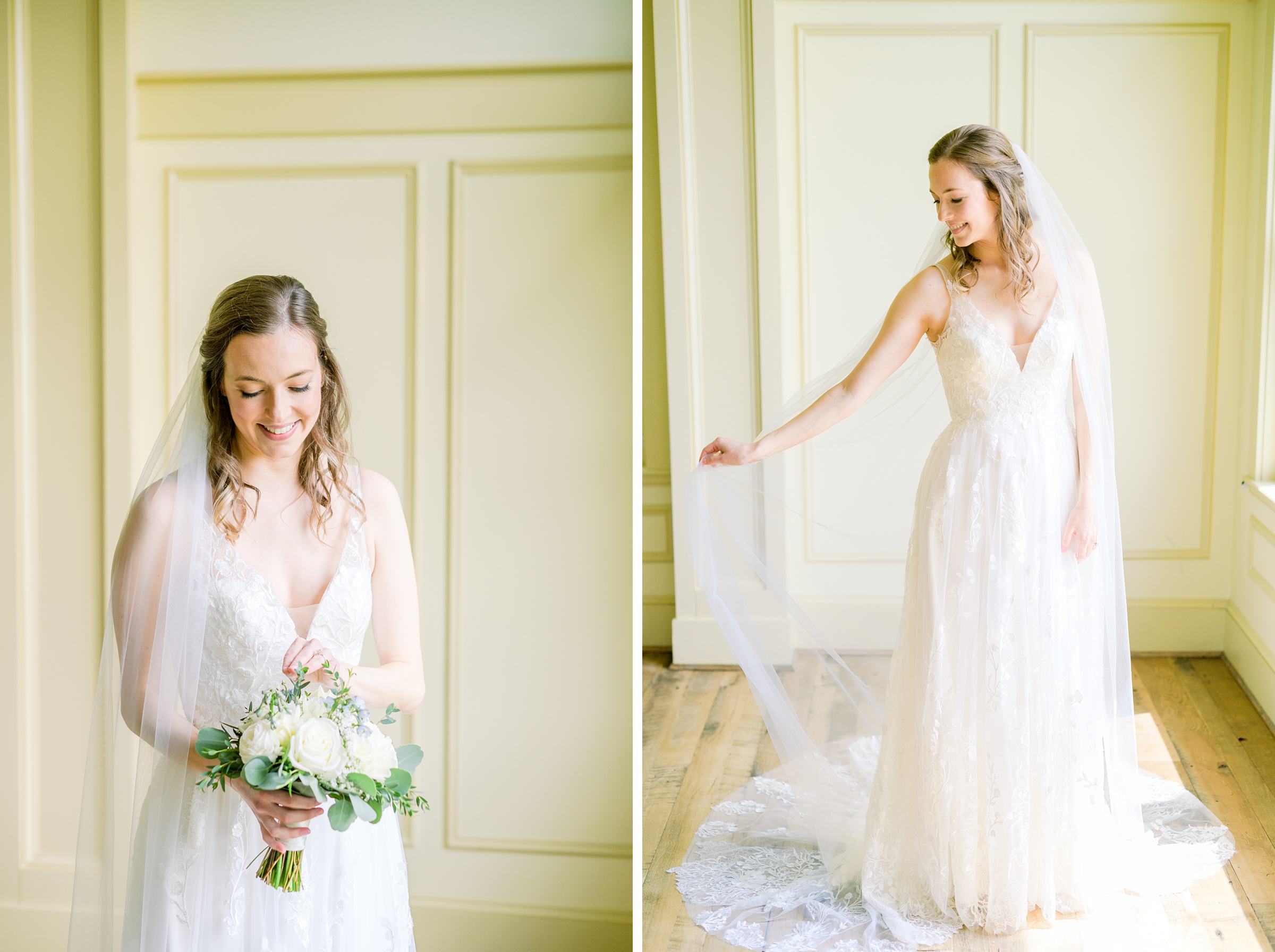 Light Blue Spring wedding day at Catoctin Hall at Musket Ridge Photographed by Baltimore Wedding Photographer Cait Kramer Photography