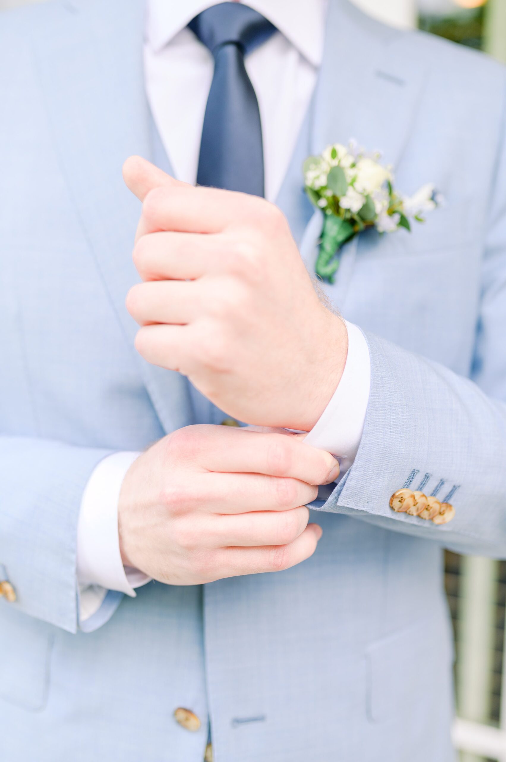 Light Blue Spring wedding day at Catoctin Hall at Musket Ridge Photographed by Baltimore Wedding Photographer Cait Kramer Photography