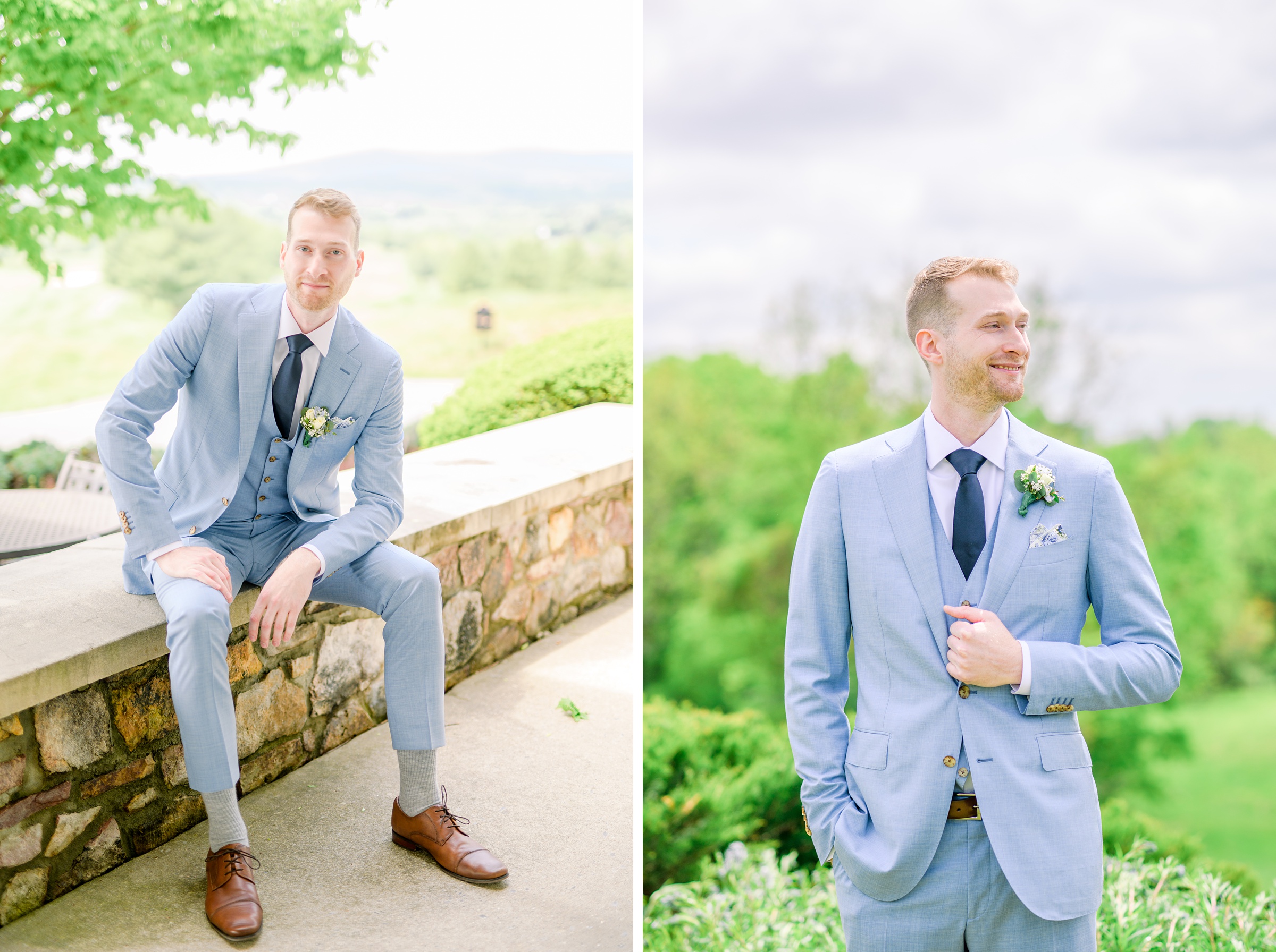 Light Blue Spring wedding day at Catoctin Hall at Musket Ridge Photographed by Baltimore Wedding Photographer Cait Kramer Photography