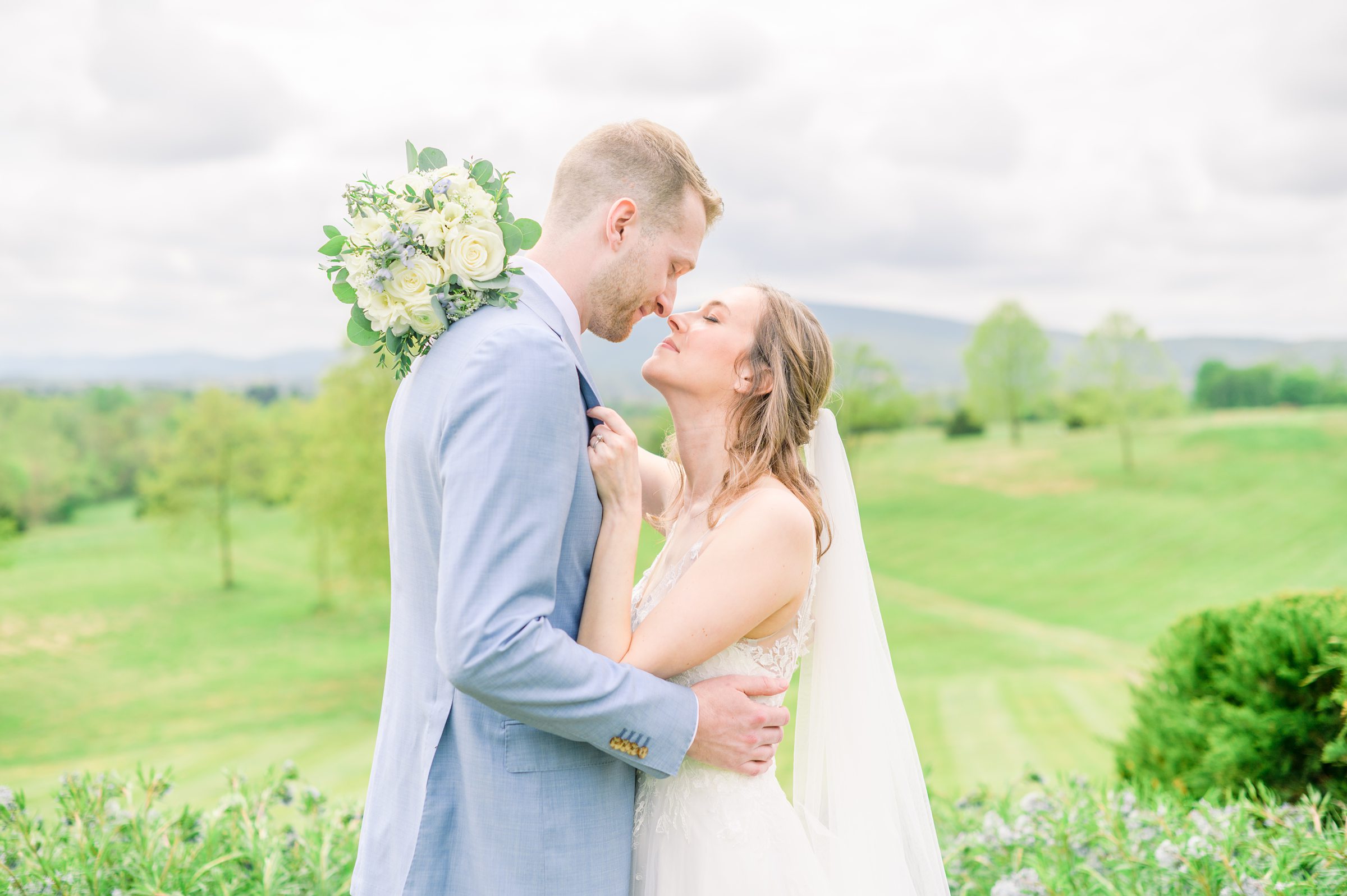 Light Blue Spring wedding day at Catoctin Hall at Musket Ridge Photographed by Baltimore Wedding Photographer Cait Kramer Photography