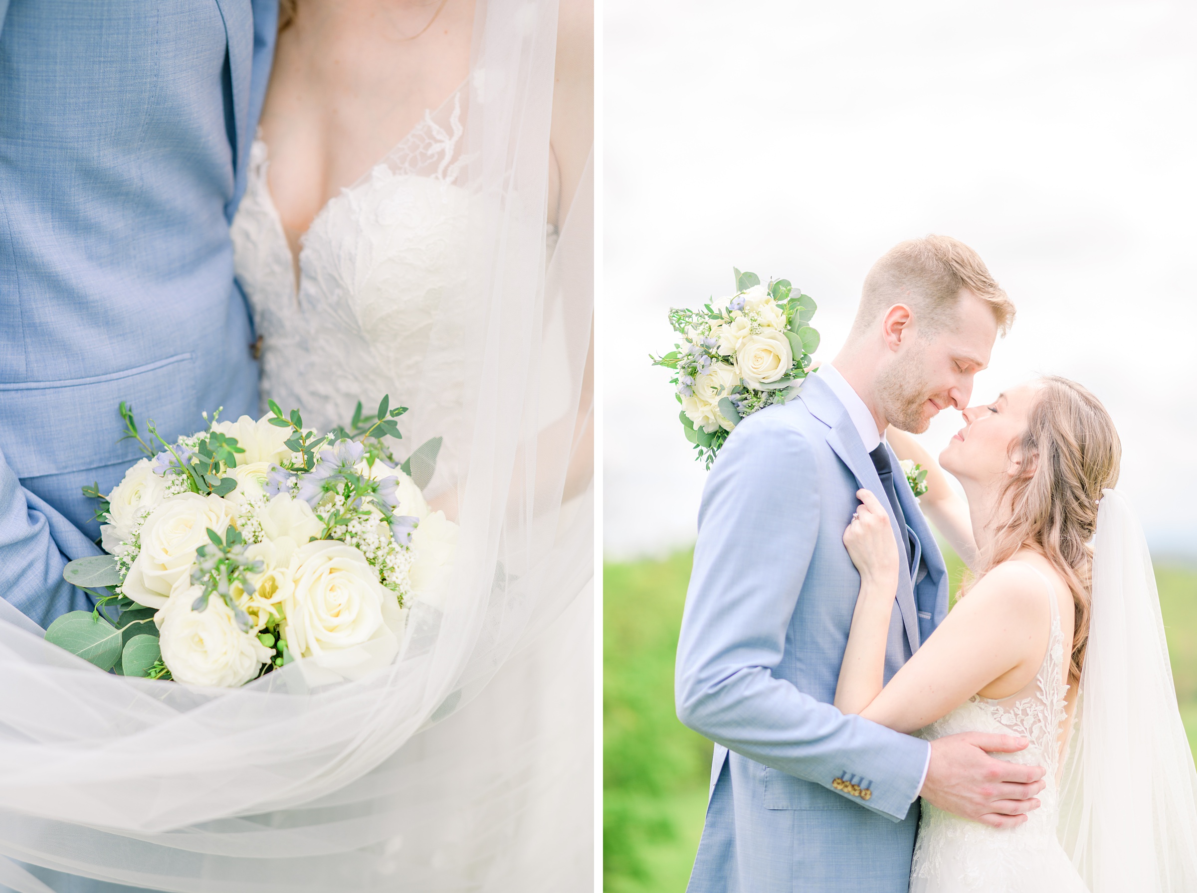 Light Blue Spring wedding day at Catoctin Hall at Musket Ridge Photographed by Baltimore Wedding Photographer Cait Kramer Photography