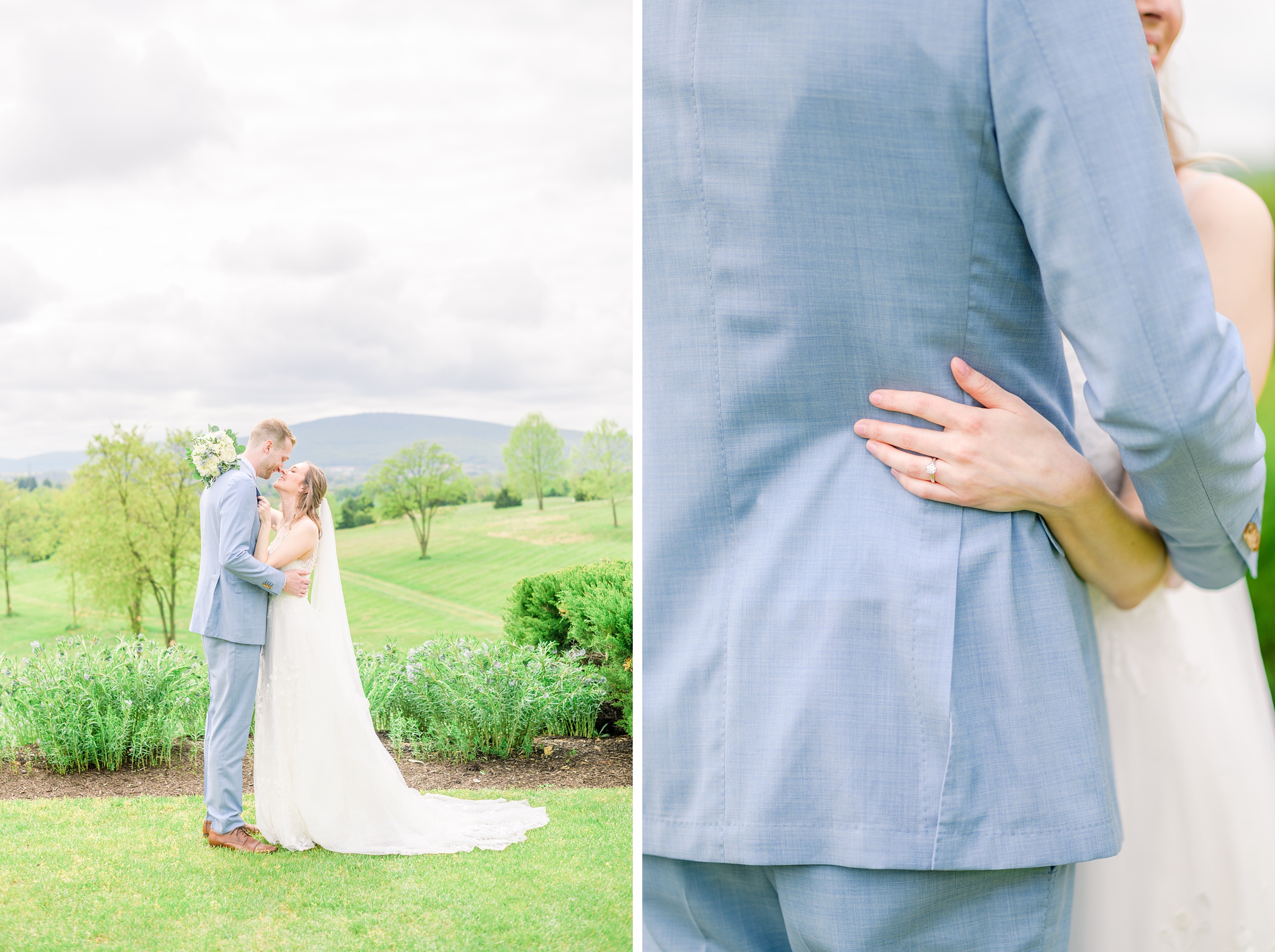 Light Blue Spring wedding day at Catoctin Hall at Musket Ridge Photographed by Baltimore Wedding Photographer Cait Kramer Photography