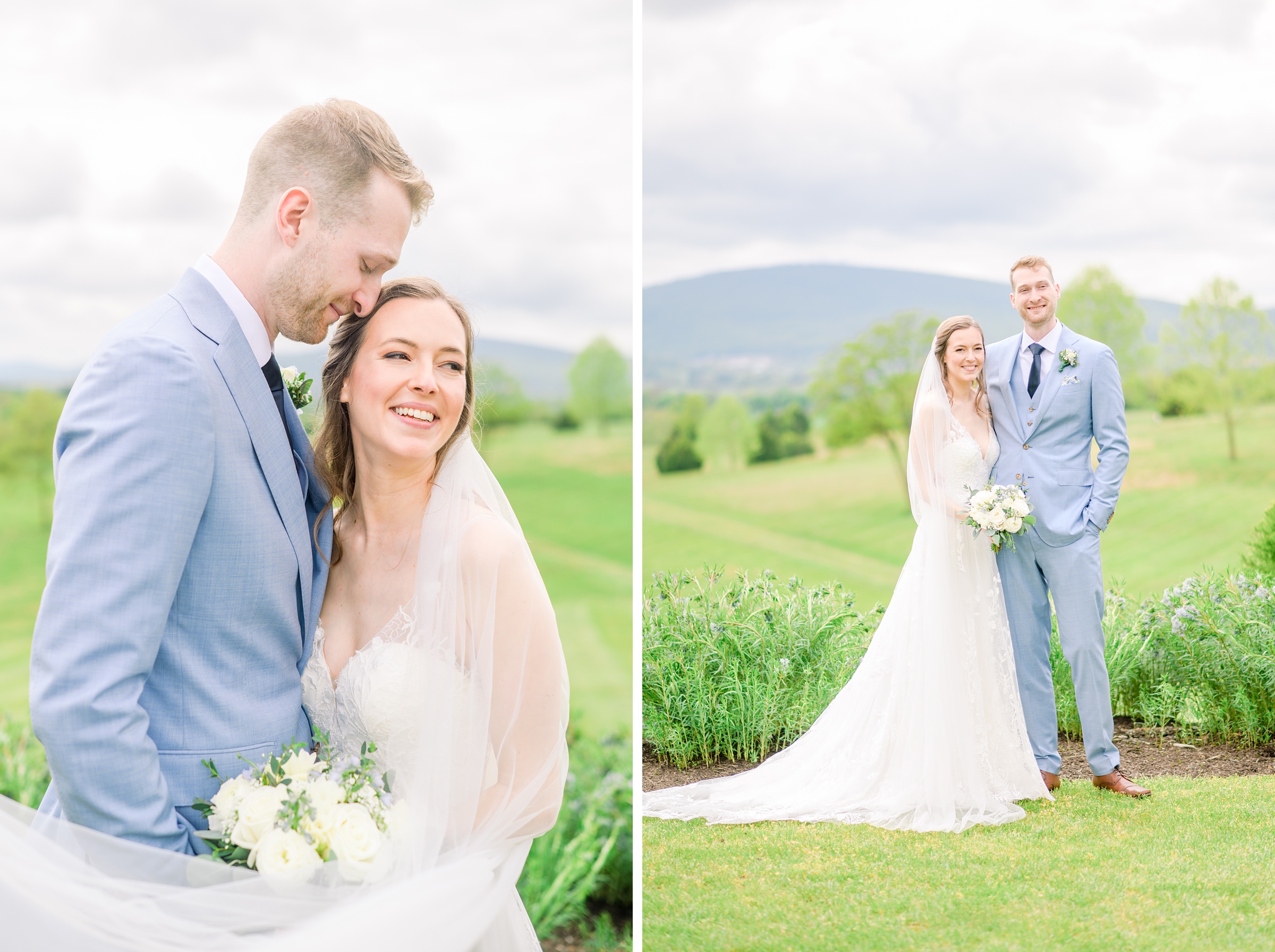 Light Blue Spring wedding day at Catoctin Hall at Musket Ridge Photographed by Baltimore Wedding Photographer Cait Kramer Photography