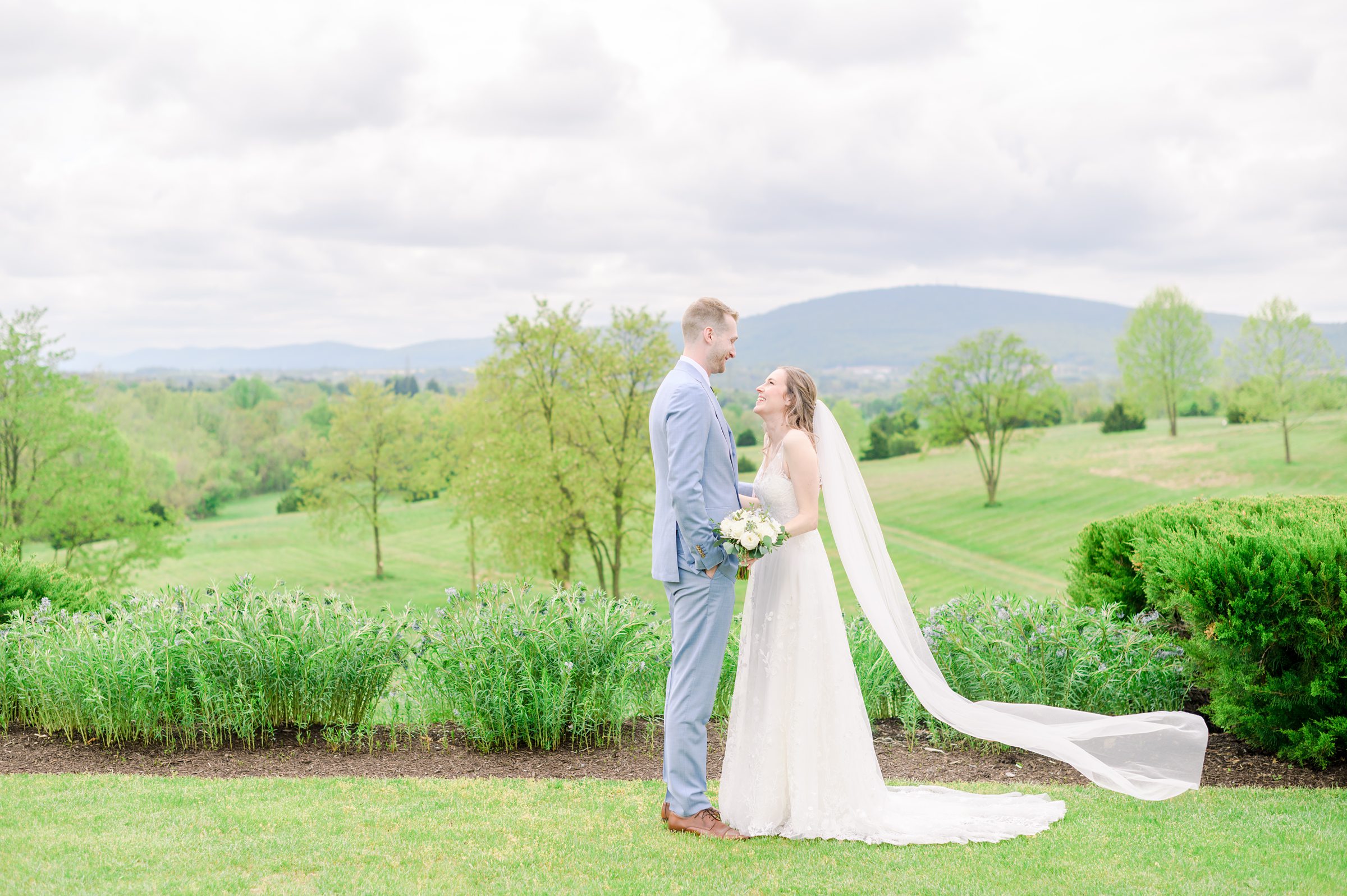 Light Blue Spring wedding day at Catoctin Hall at Musket Ridge Photographed by Baltimore Wedding Photographer Cait Kramer Photography